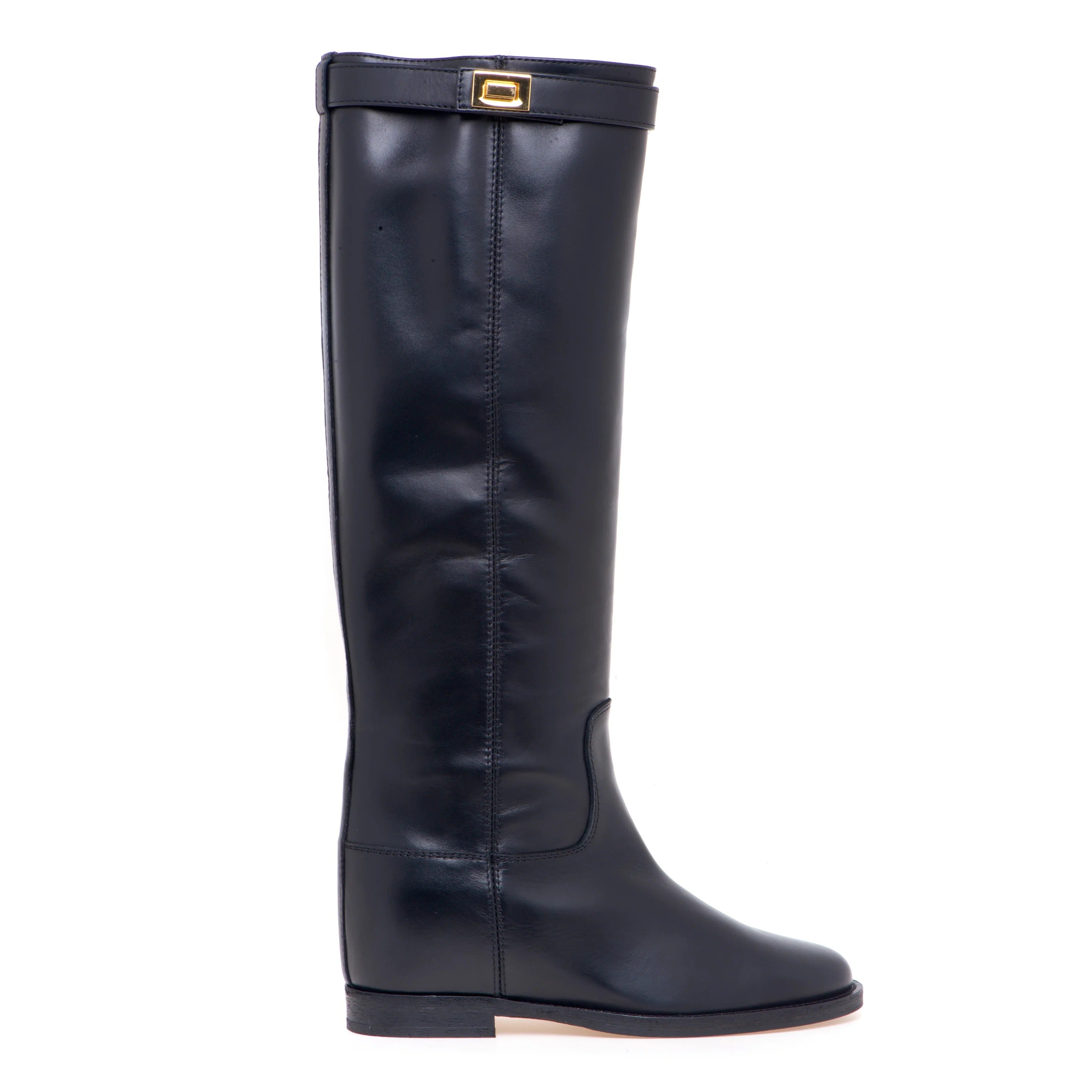 VIA ROMA 15 STIVALE SANTA MONICA Lucchetto Oro 3807-Nero