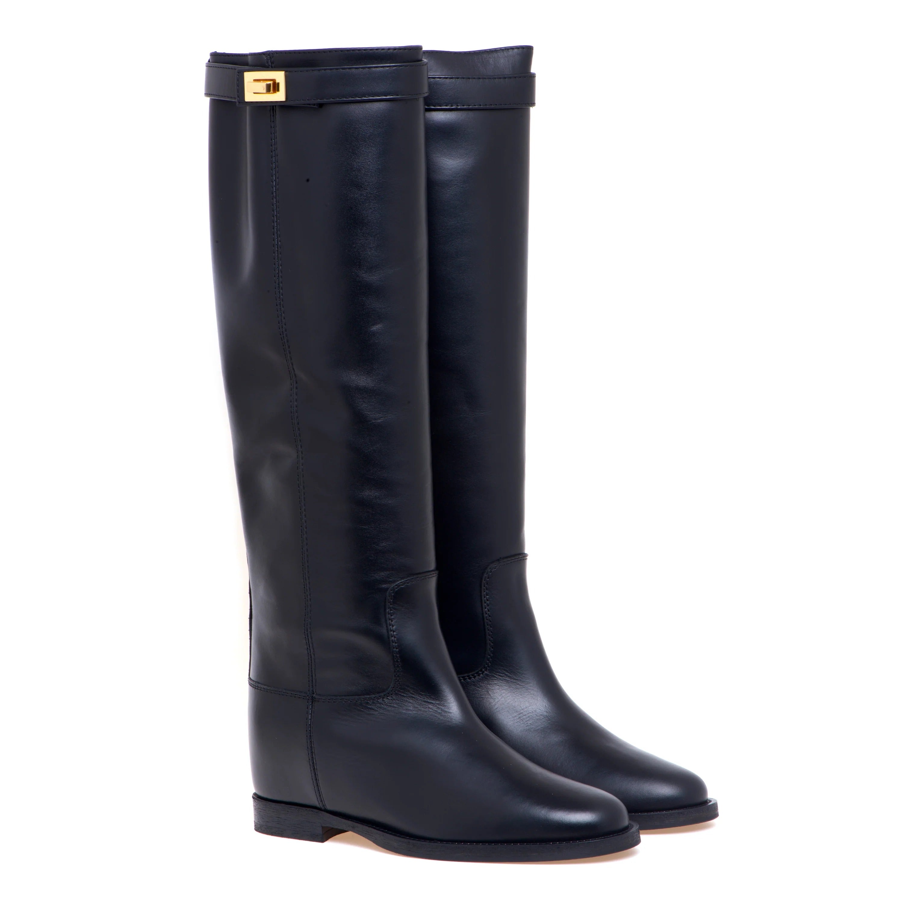 VIA ROMA 15 STIVALE SANTA MONICA Lucchetto Oro 3807-Nero
