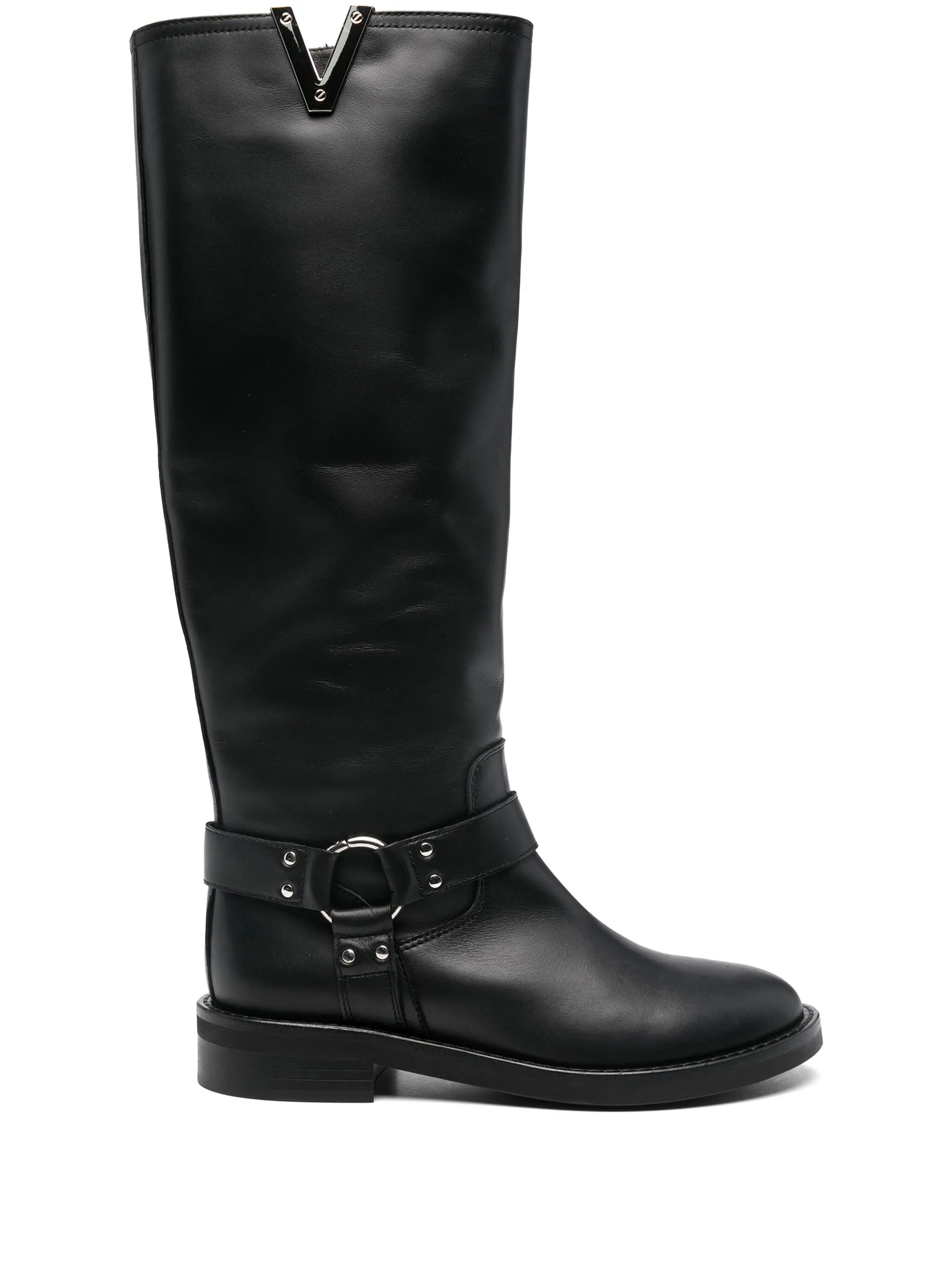 VIA ROMA 15 STIVALE BIKER MALIBU CINTURINO V ARGENTO 4219-Nero