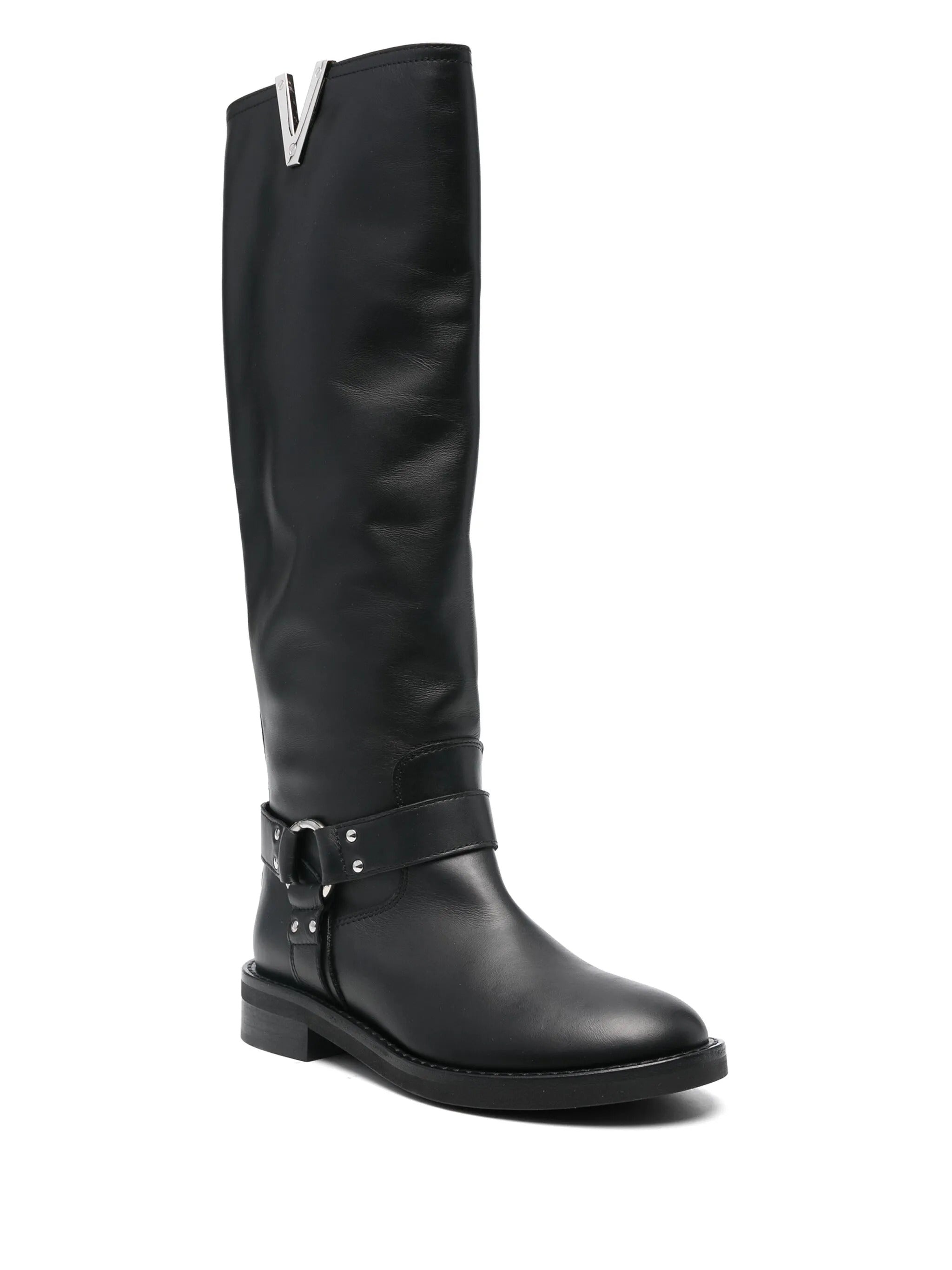VIA ROMA 15 STIVALE BIKER MALIBU CINTURINO V ARGENTO 4219-Nero