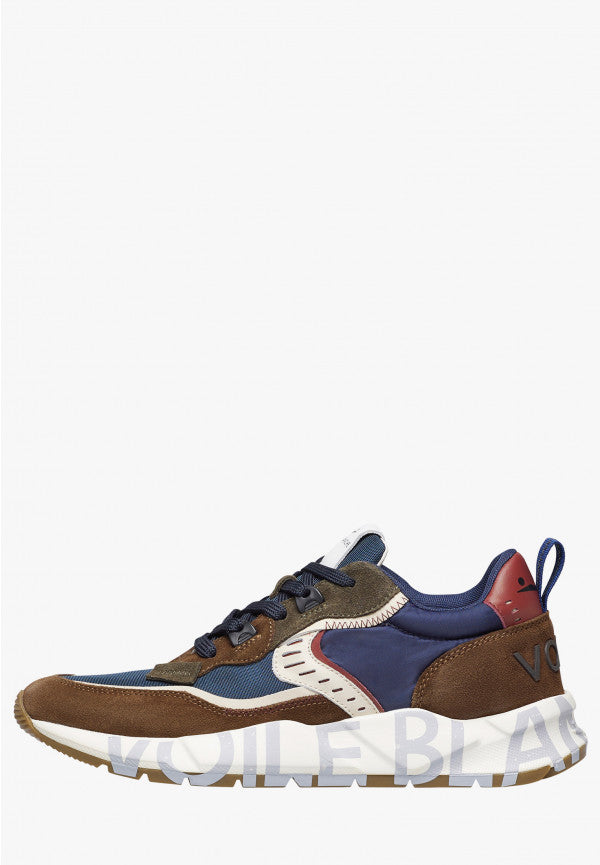 VOILE BLANCHE Sneaker Uomo Club01-Marrone Navy