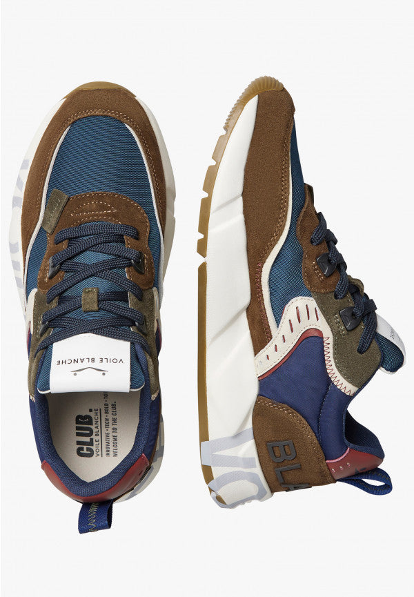 VOILE BLANCHE Sneaker Uomo Club01-Marrone Navy