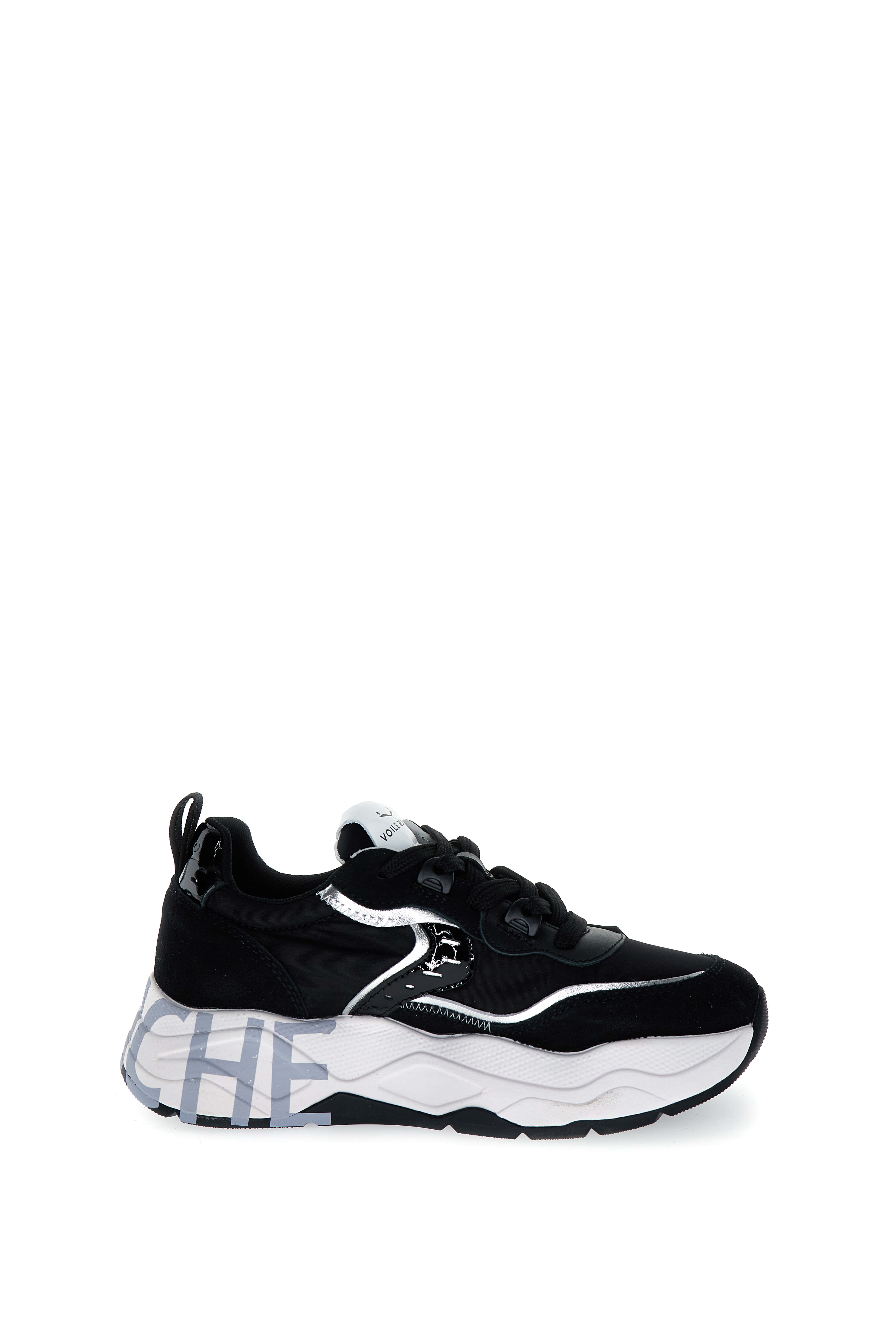 VOILE BLANCHE Sneaker Donna Club105-Nero Argento
