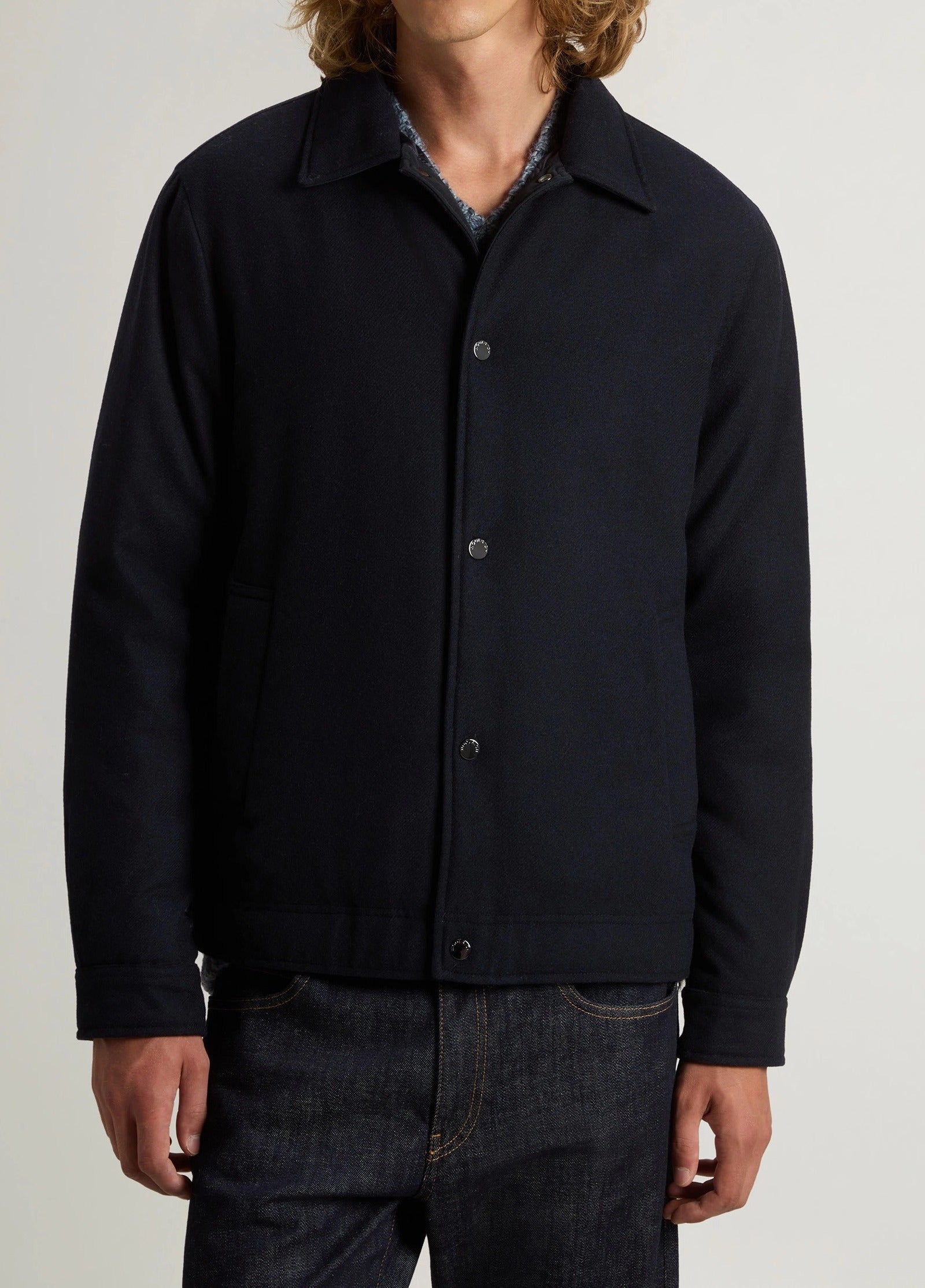WOOLRICH Giacca Camicia Uomo WOOL KEATING-Melton Blue