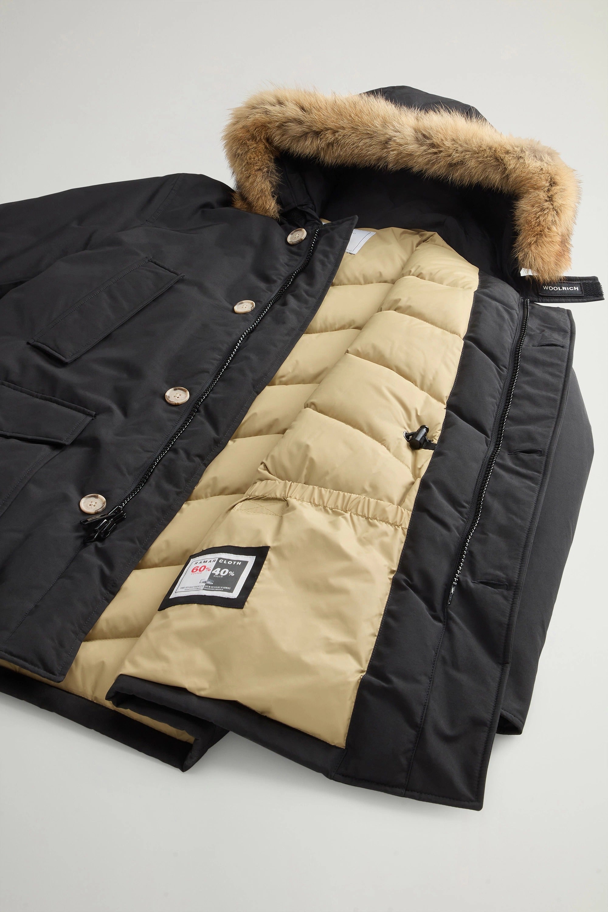 WOOLRICH Parka Uomo ARCTIC DETACHABLE FUR PARKA-Black