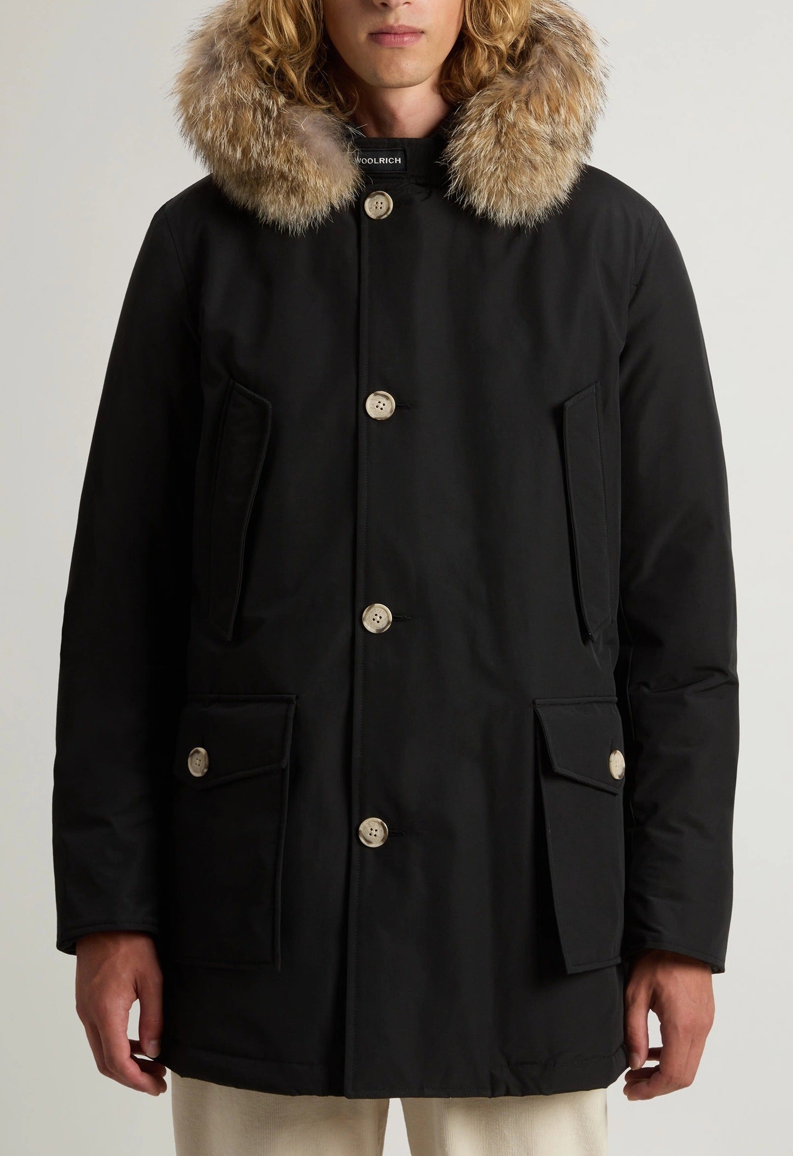 WOOLRICH Parka Uomo ARCTIC DETACHABLE FUR PARKA-Black