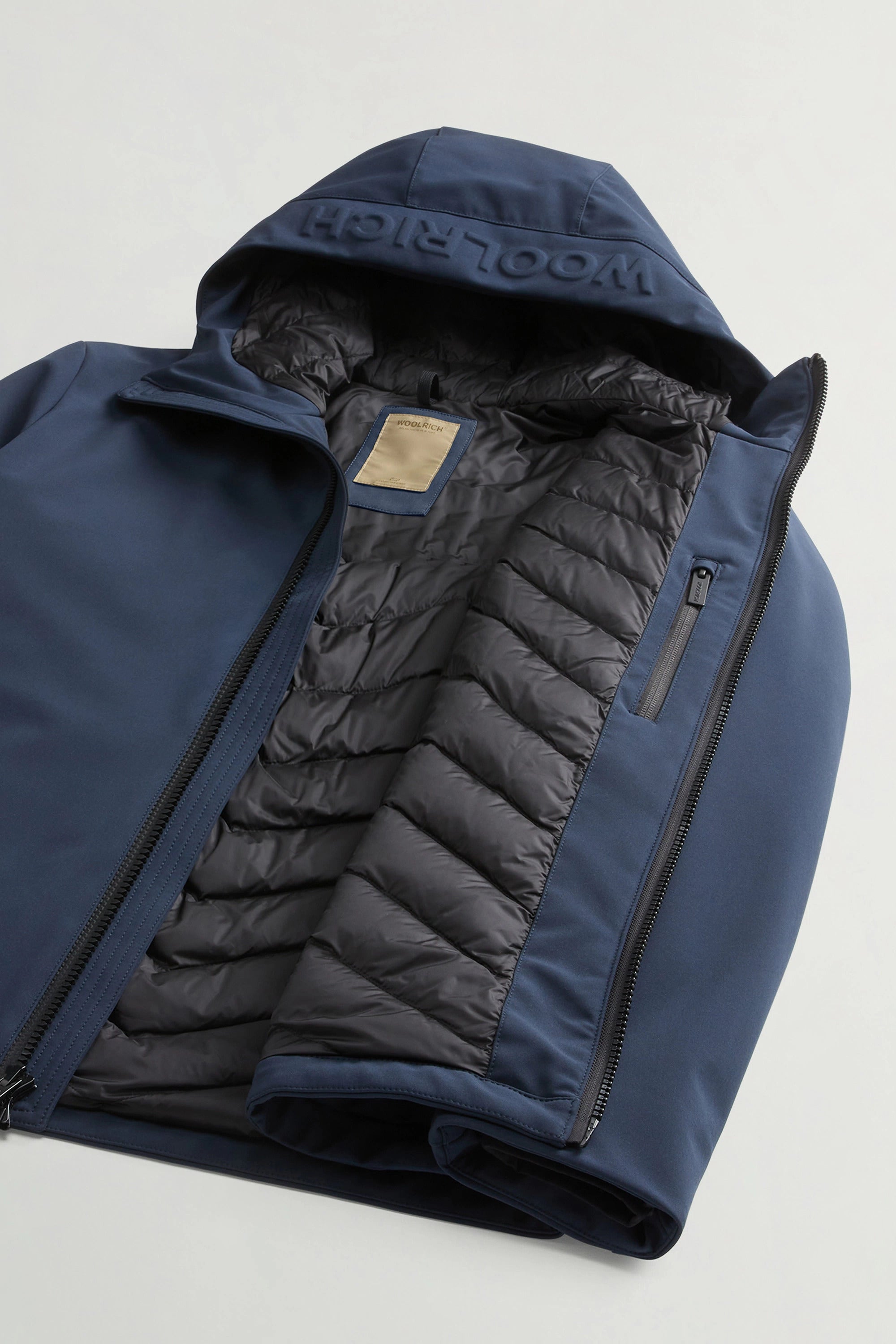 WOOLRICH Giacca Uomo Pacific Softshell-Melton Blue