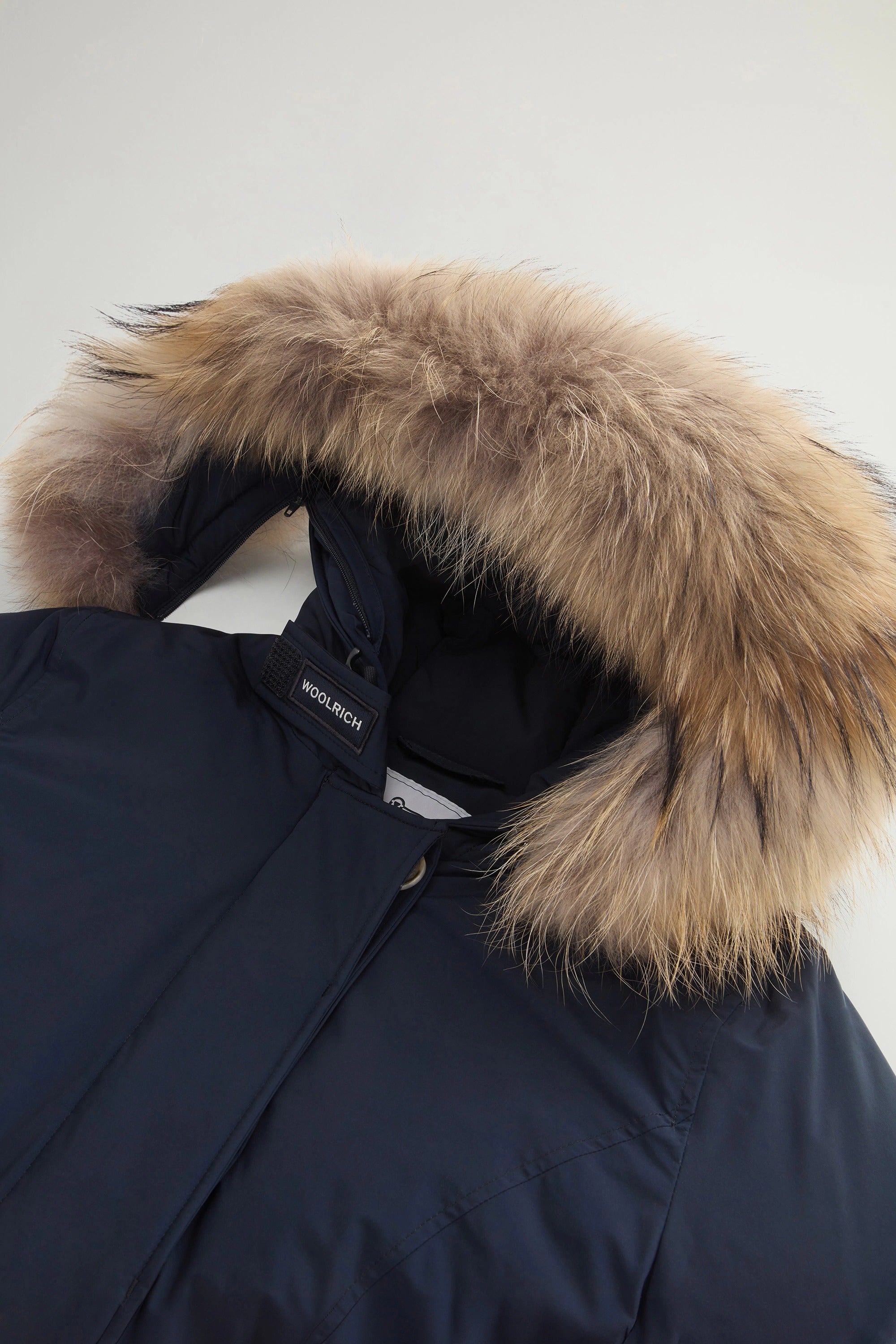 WOOLRICH Parka Donna LUXURY ARCTIC RACCOON-Melton Blue