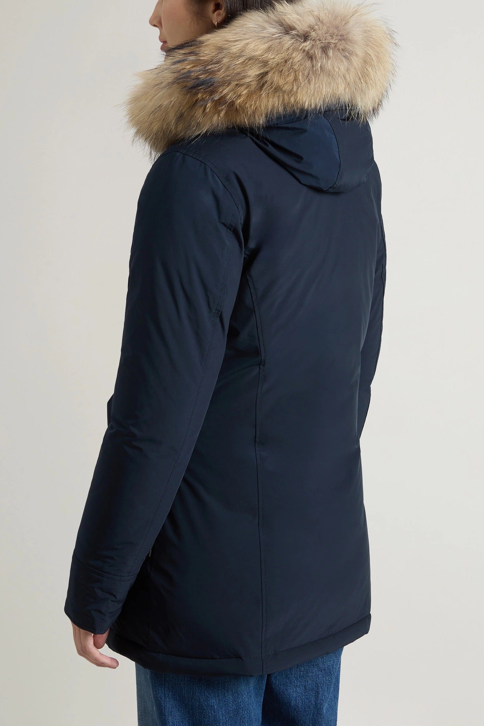 WOOLRICH Parka Donna LUXURY ARCTIC RACCOON-Melton Blue