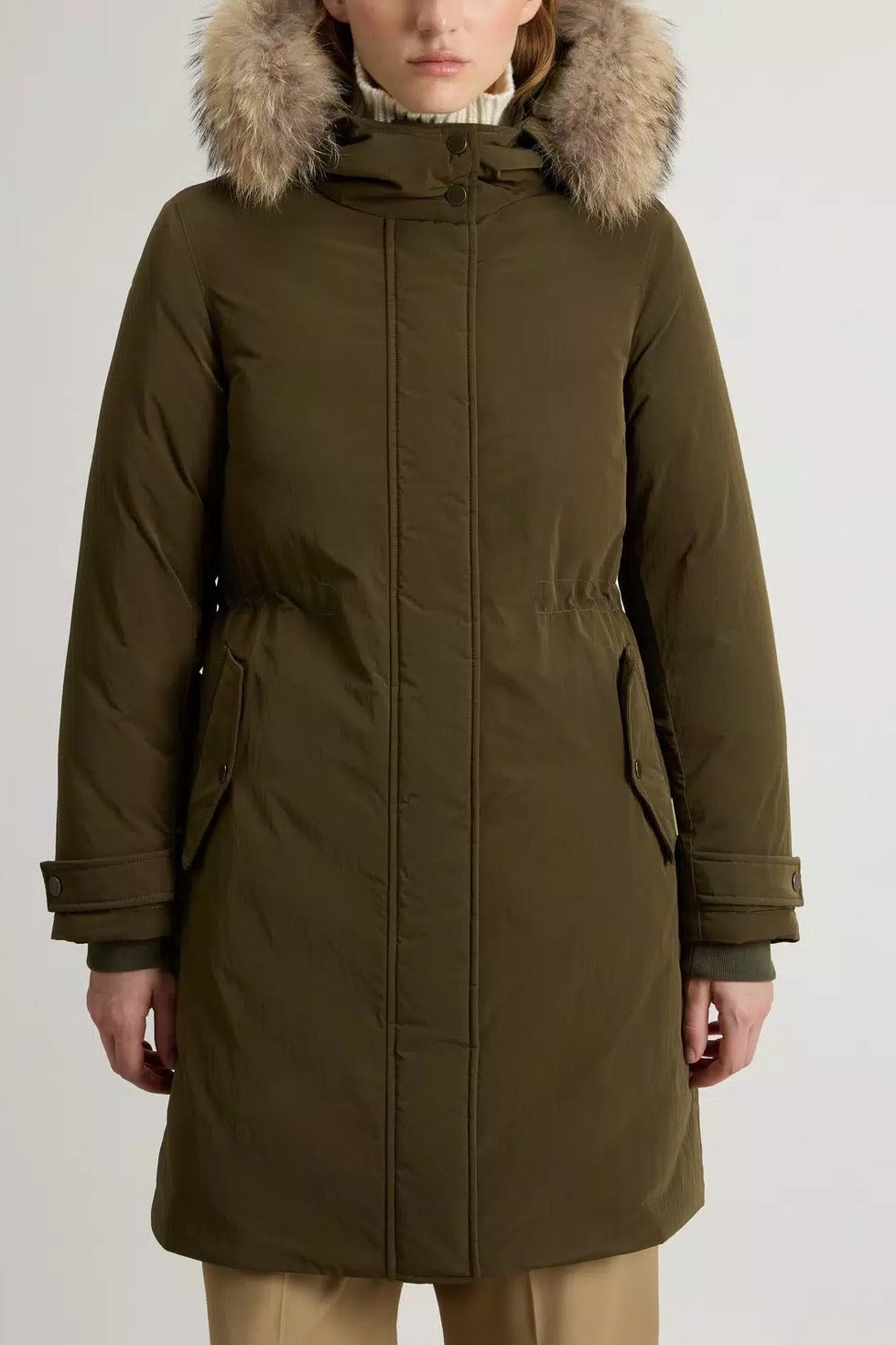 WOOLRICH Parka Donna GRACE FUR-Dark Green
