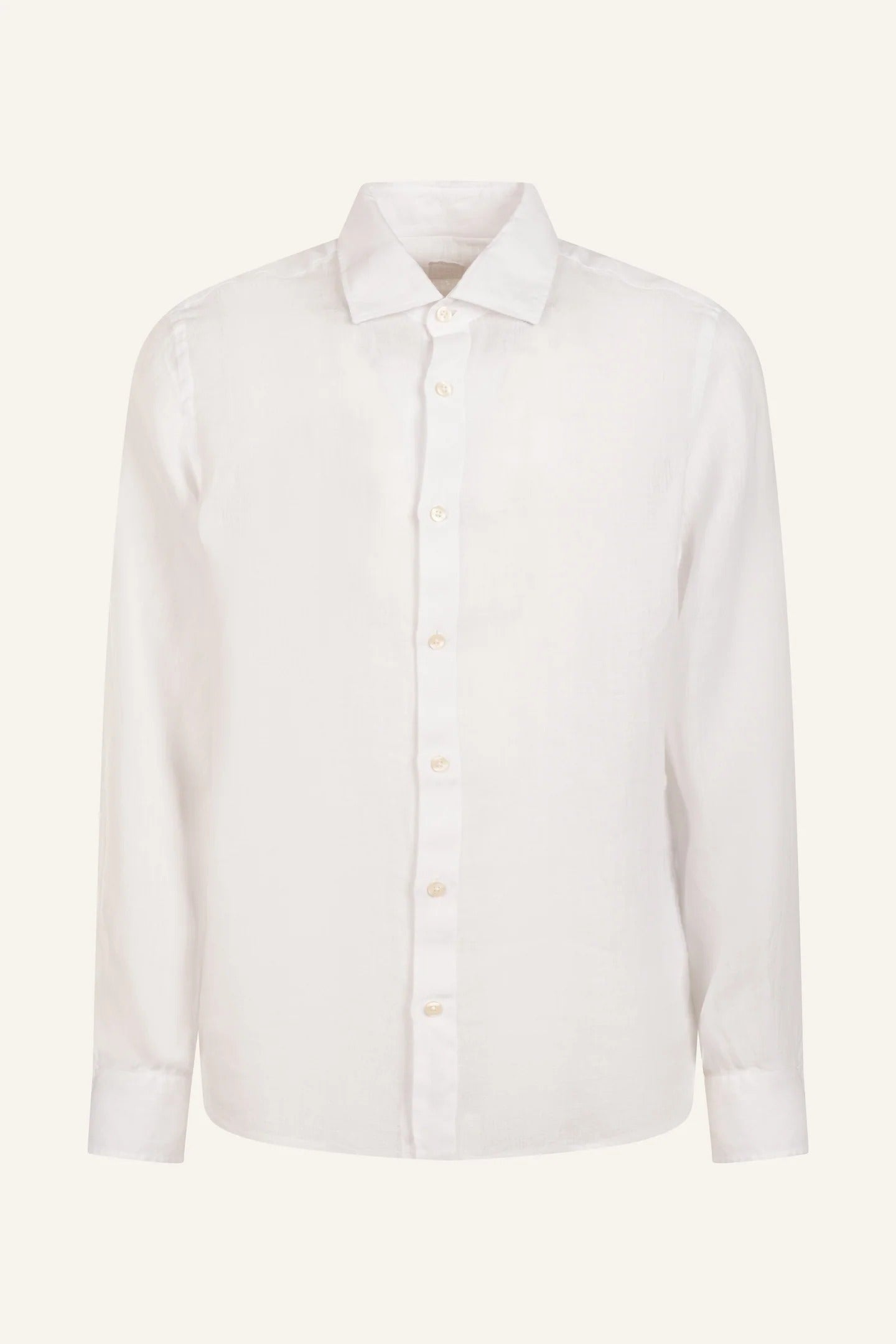 120% LINO Camicia Uomo Classic Linen-White
