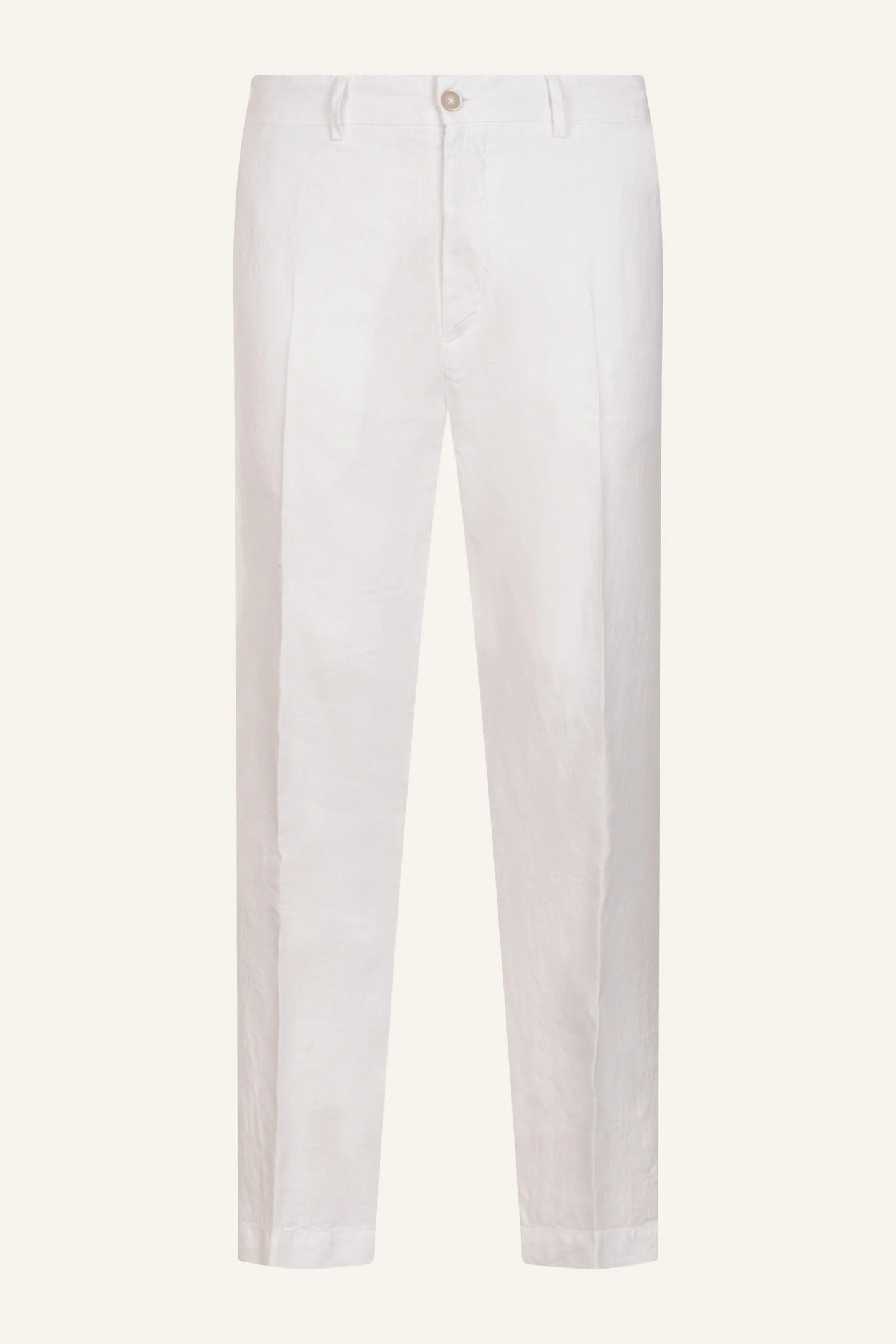 120% LINO Pantalone Uomo Chino Lino-White