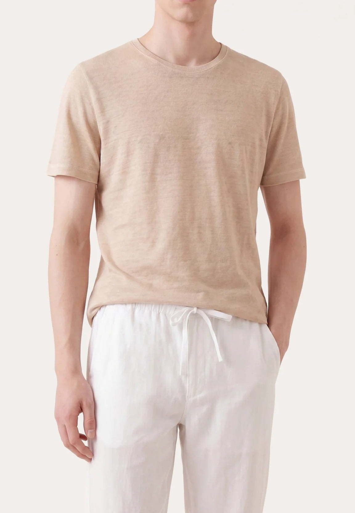 120% LINO T-Shirt Uomo Jersey Lino-Safari