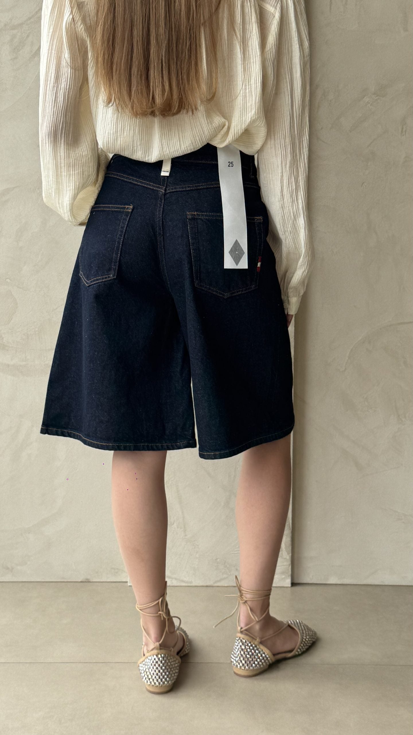 AMISH BERMUDA Donna CREW DENIM RECYCLED-Blu