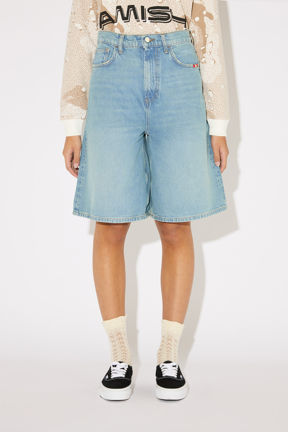 AMISH BERMUDA Donna CREW SAND STONE-Blu
