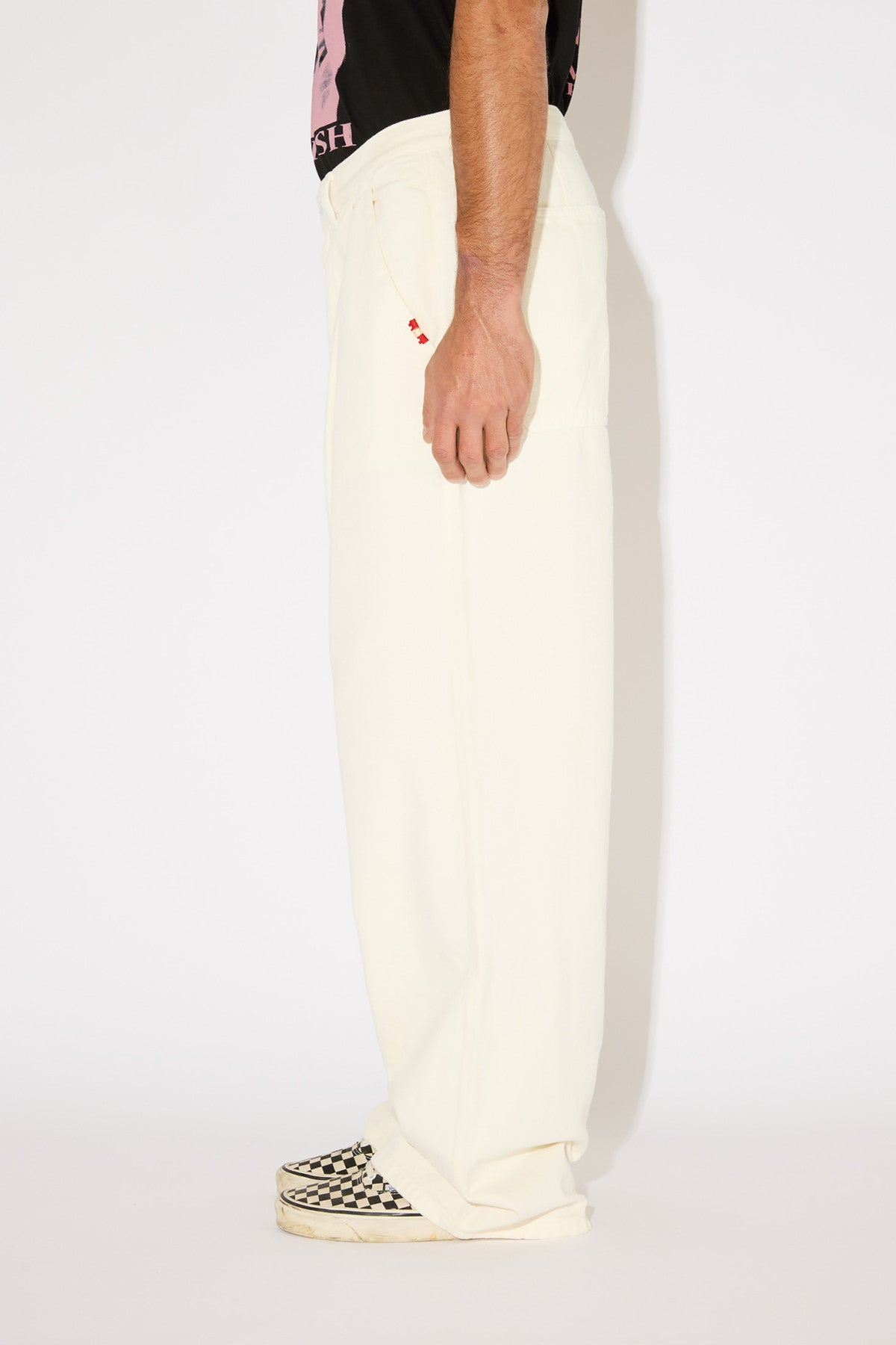 AMISH Pantalone Unisex No Gender Bull Dyed-Bianco