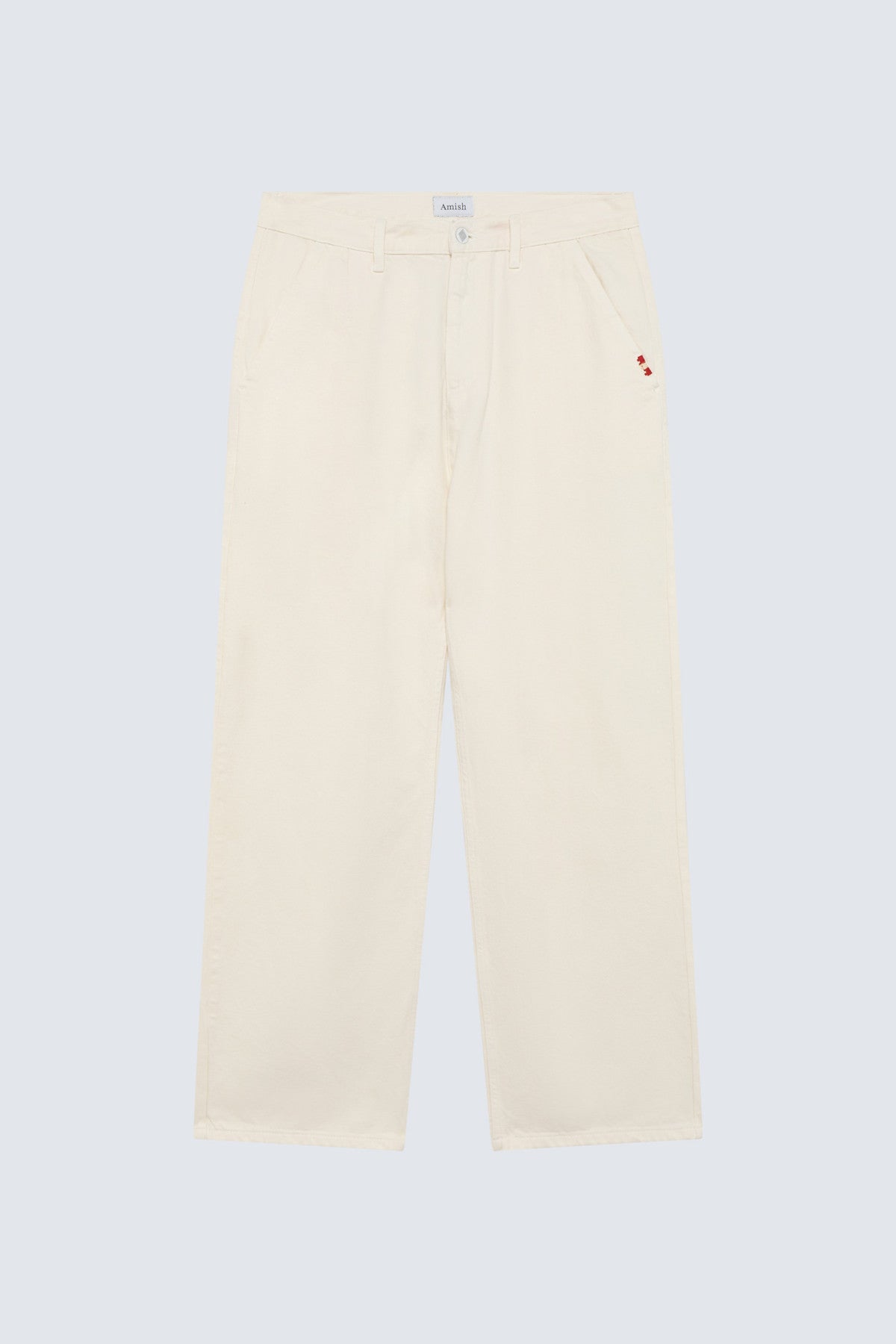AMISH Pantalone Unisex No Gender Bull Dyed-Bianco