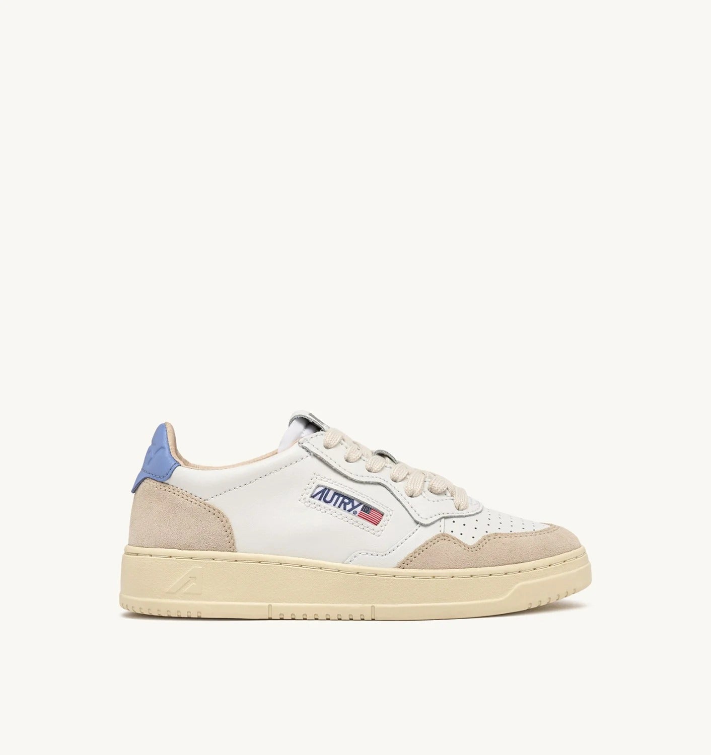 AUTRY Sneaker Donna Medalist Low-White Beige Della Robbia Blue