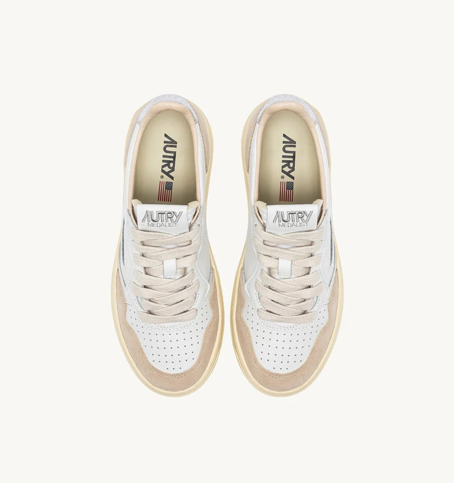 AUTRY Sneaker Donna Medalist Low-White Beige Silver