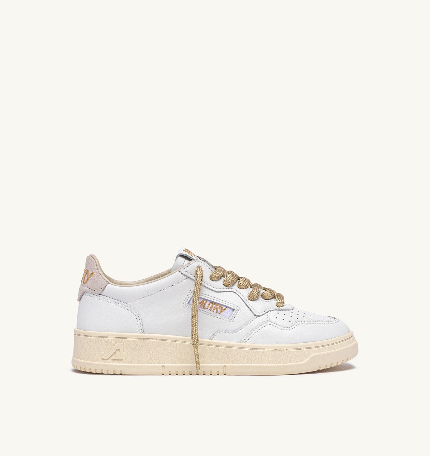 AUTRY Sneaker Donna Medalist Low Lurex-White Gold
