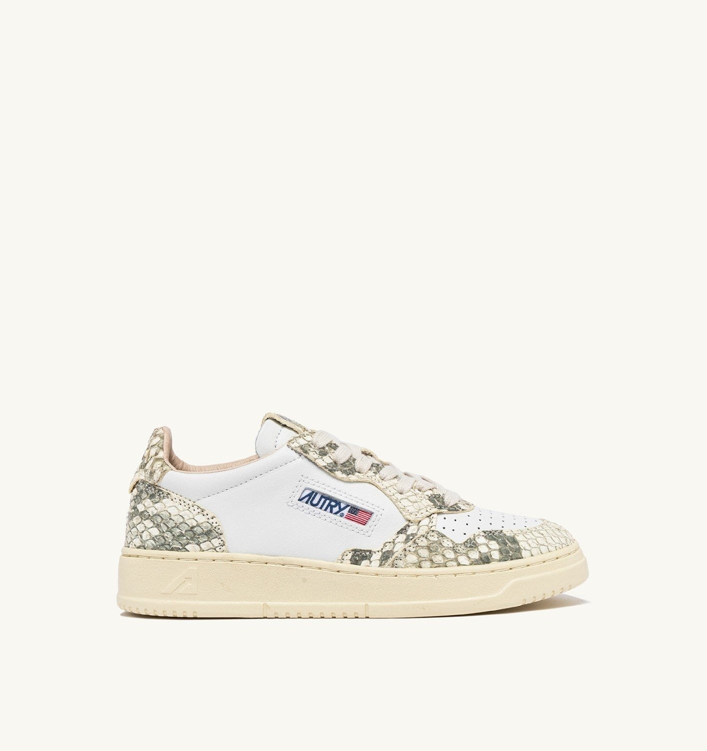 AUTRY Sneaker Donna Medalist Low-White Snake Diamond