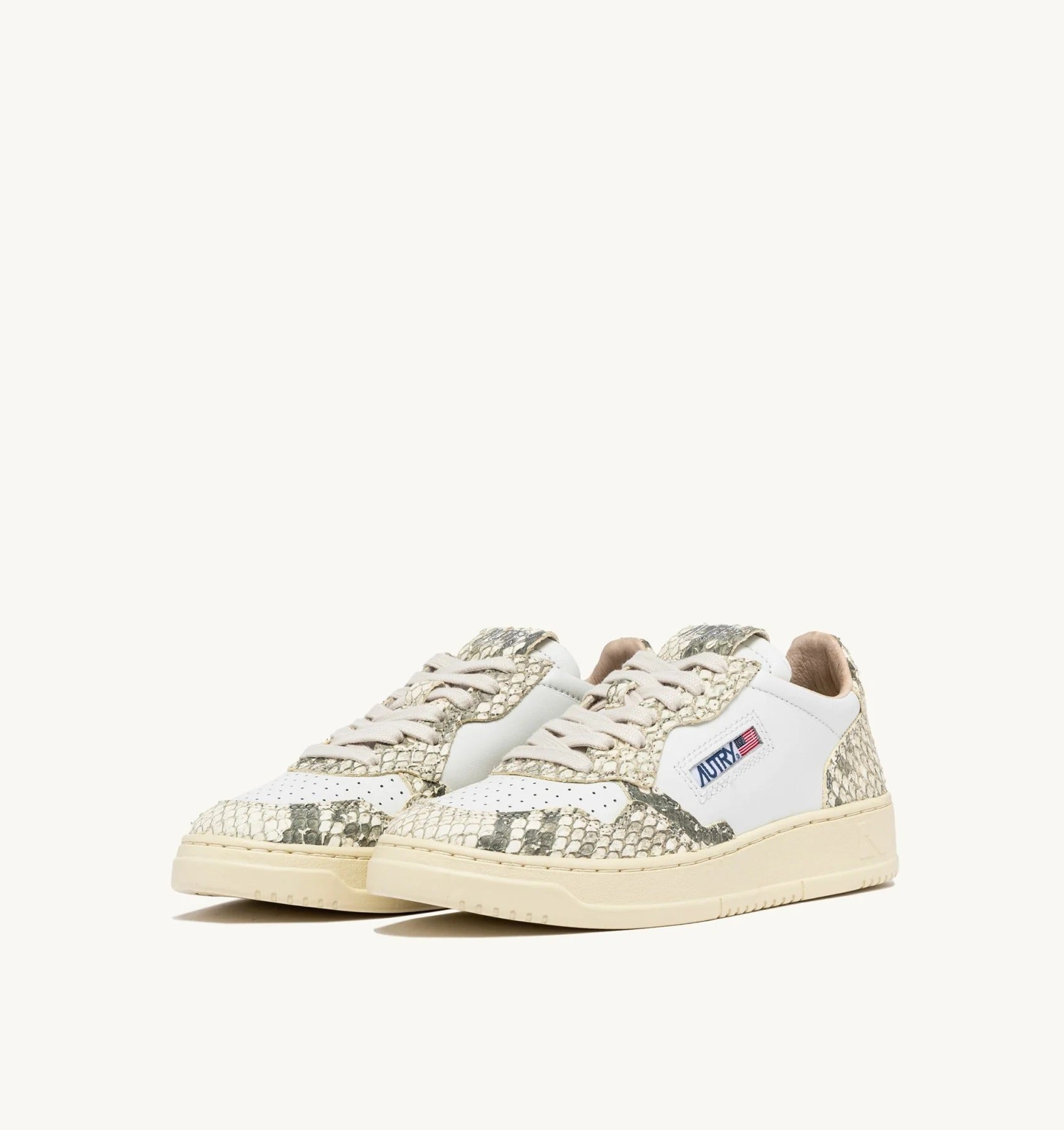 AUTRY Sneaker Donna Medalist Low-White Snake Diamond