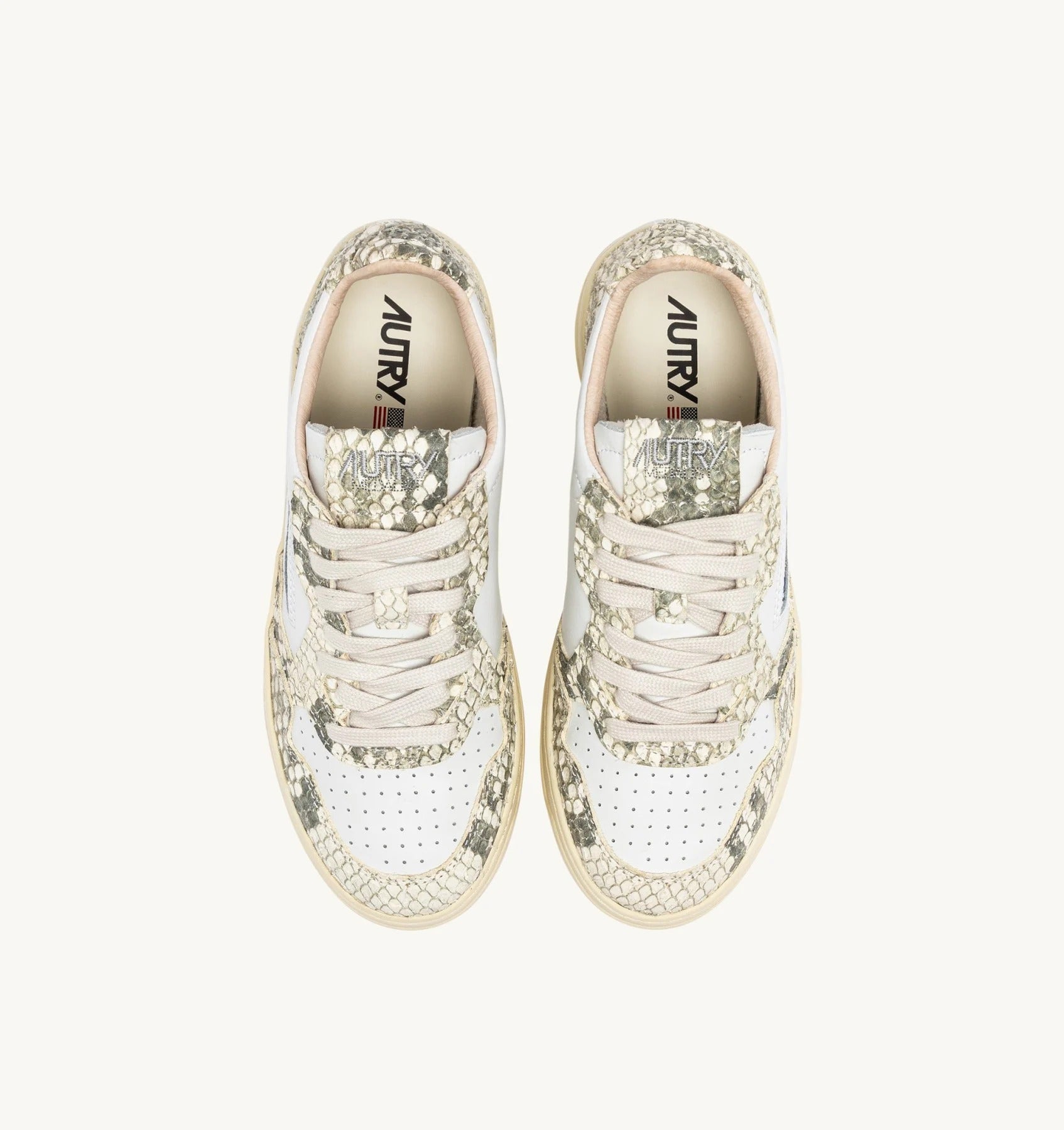 AUTRY Sneaker Donna Medalist Low-White Snake Diamond