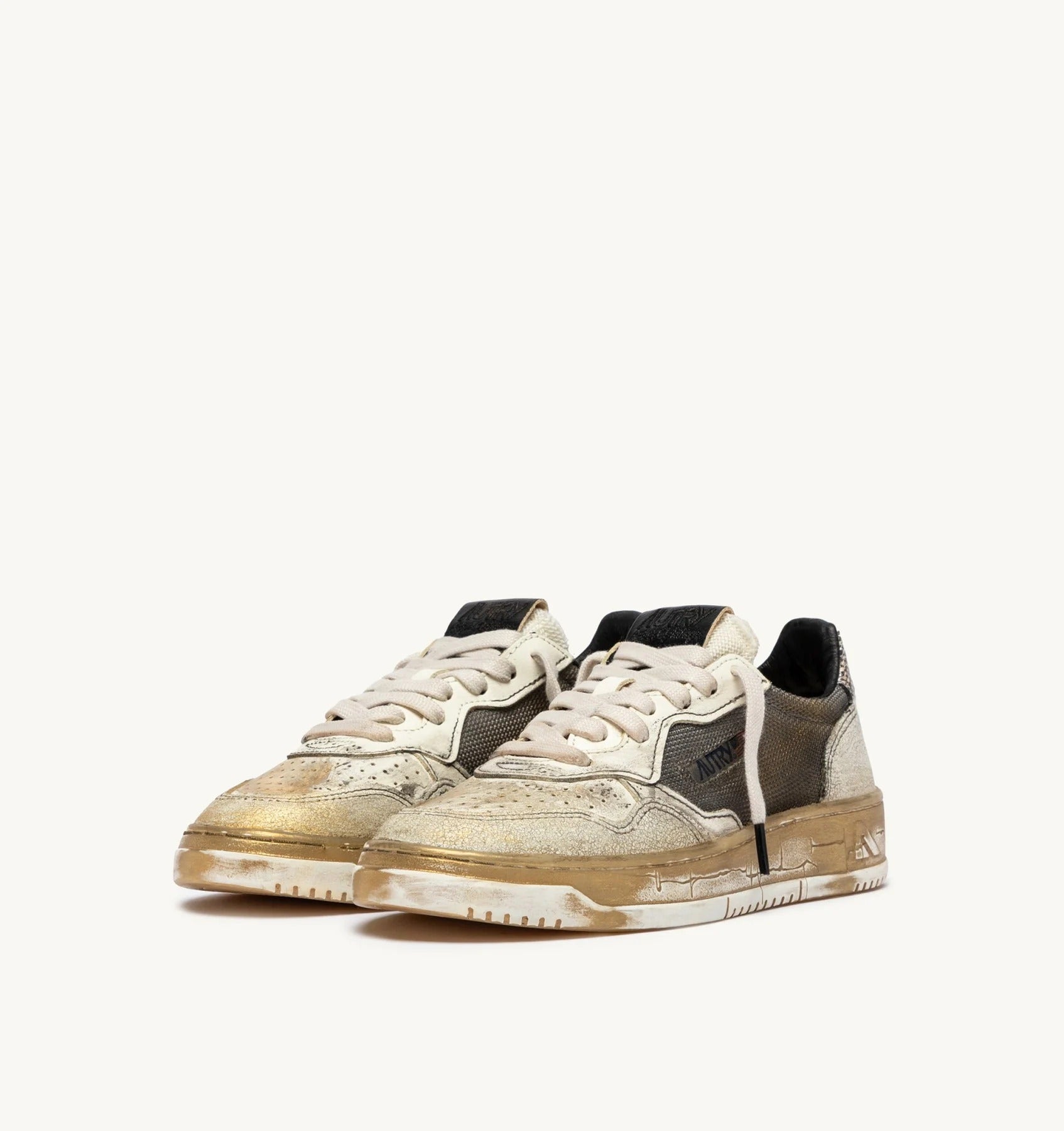 AUTRY Sneaker Donna Medalist Low Super Vintage-White Grey Gold