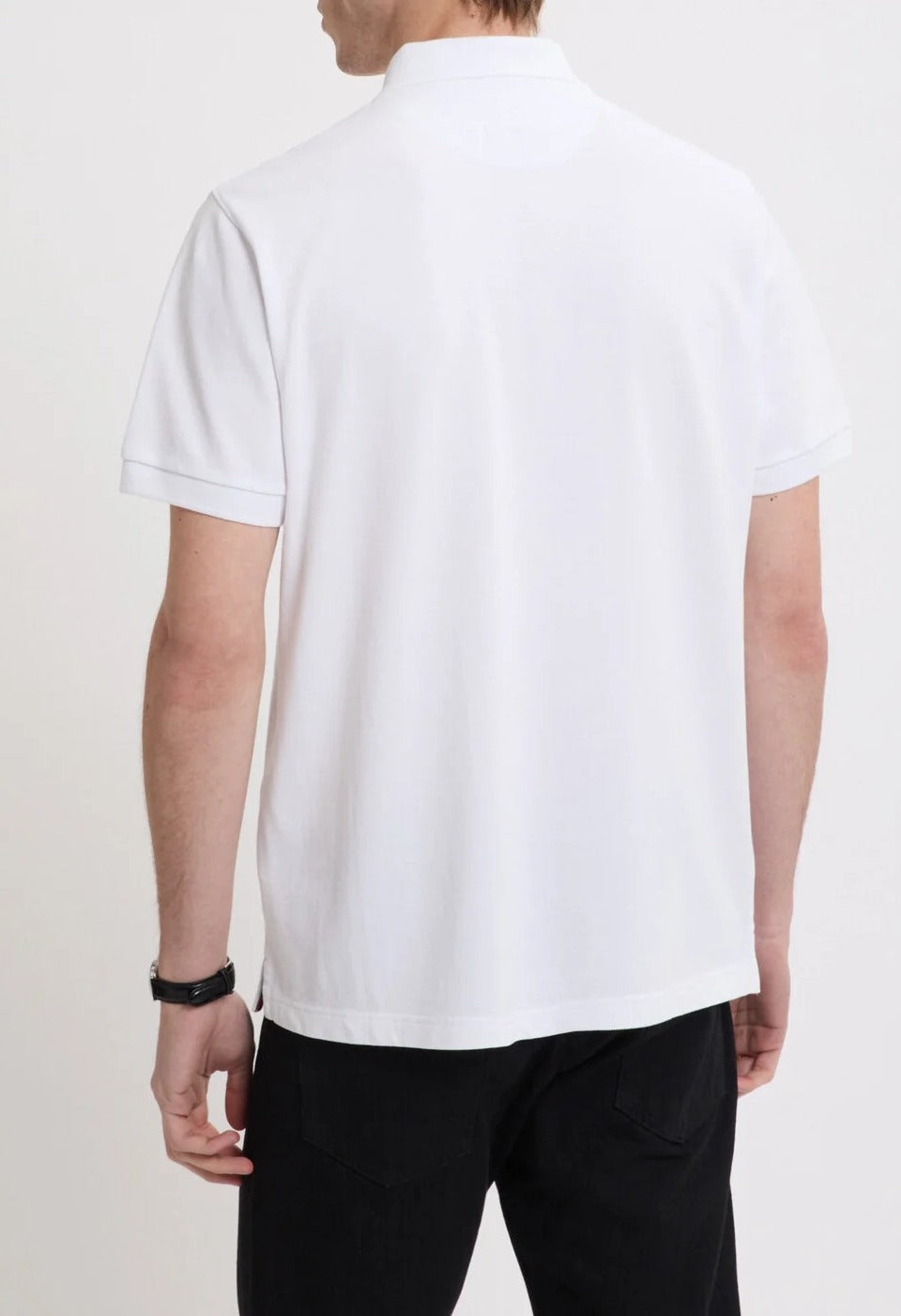 BARACUTA Polo Uomo Tartan Placket-Bone White