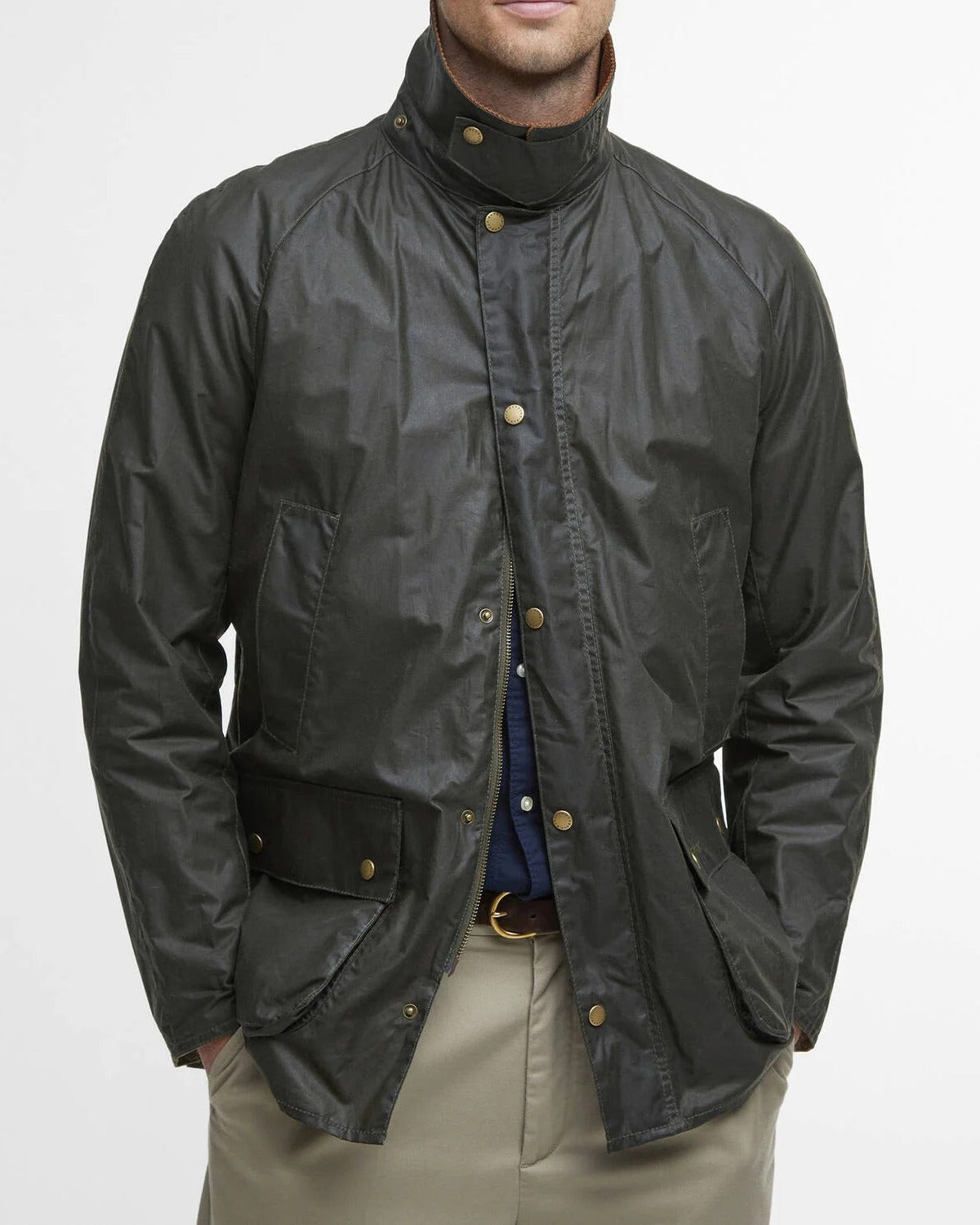 BARBOUR Giacca Uomo LIGHTWEIGHT ASHBY WAX-Archive Olive