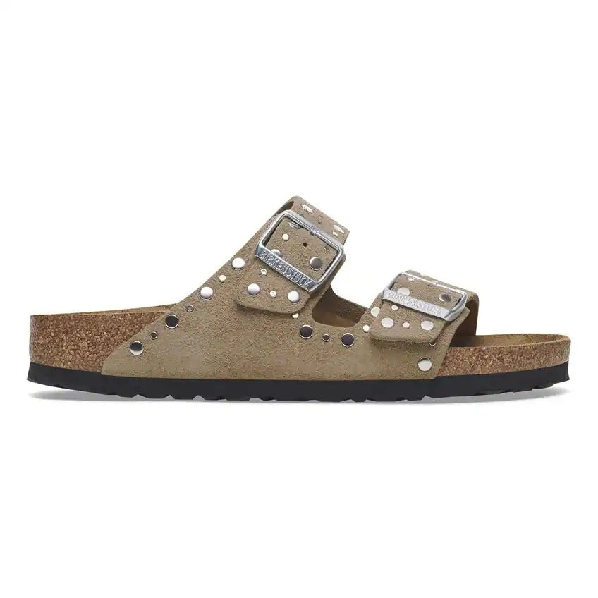 BIRKENSTOCK Ciabatta Donna Arizona Rivet Suede-Taupe