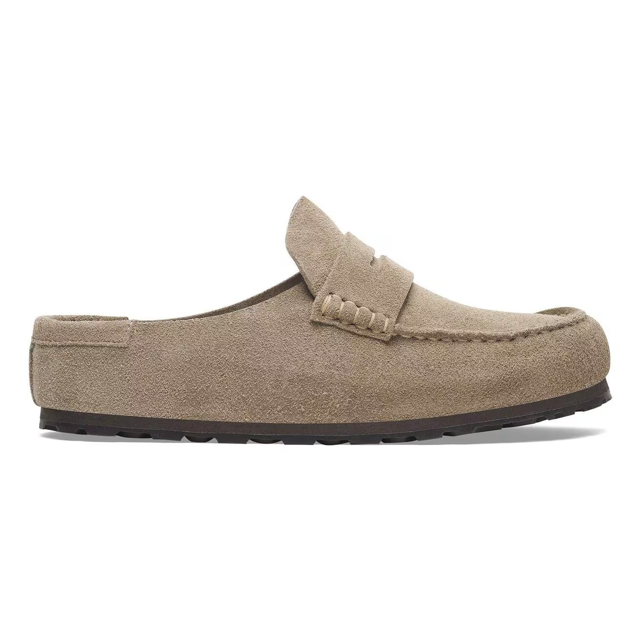 BIRKENSTOCK Sabot Uomo NAPLES WRAPPED SUEDE-Taupe