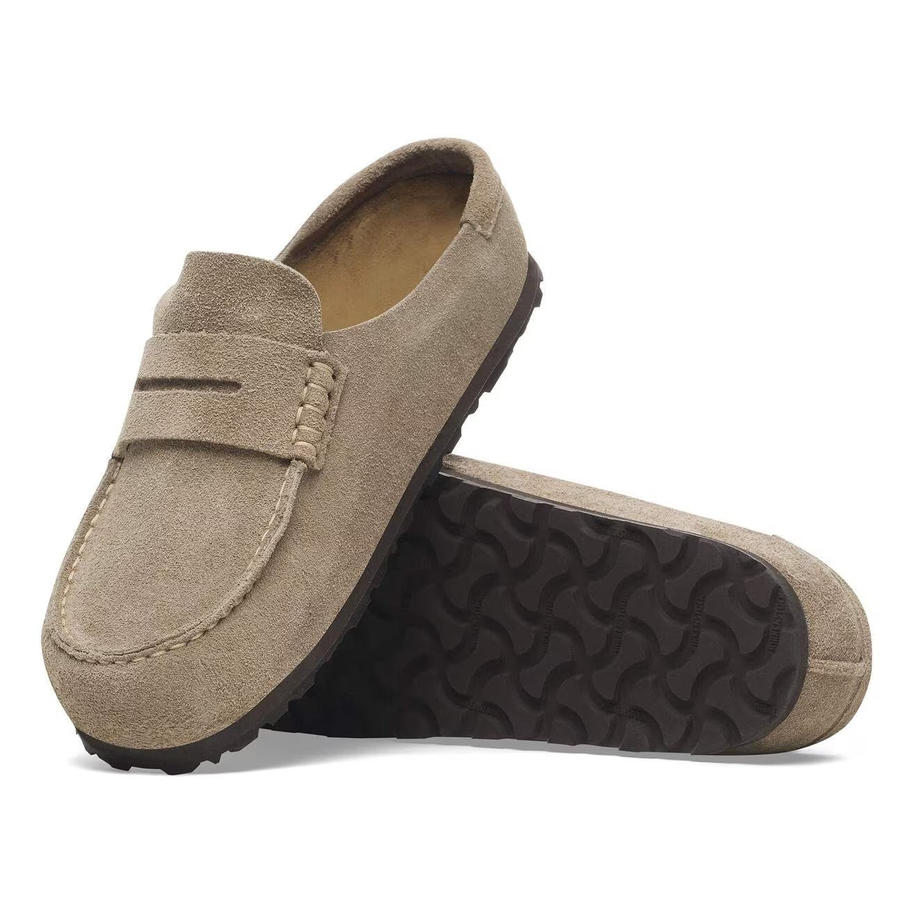 BIRKENSTOCK Sabot Uomo NAPLES WRAPPED SUEDE-Taupe