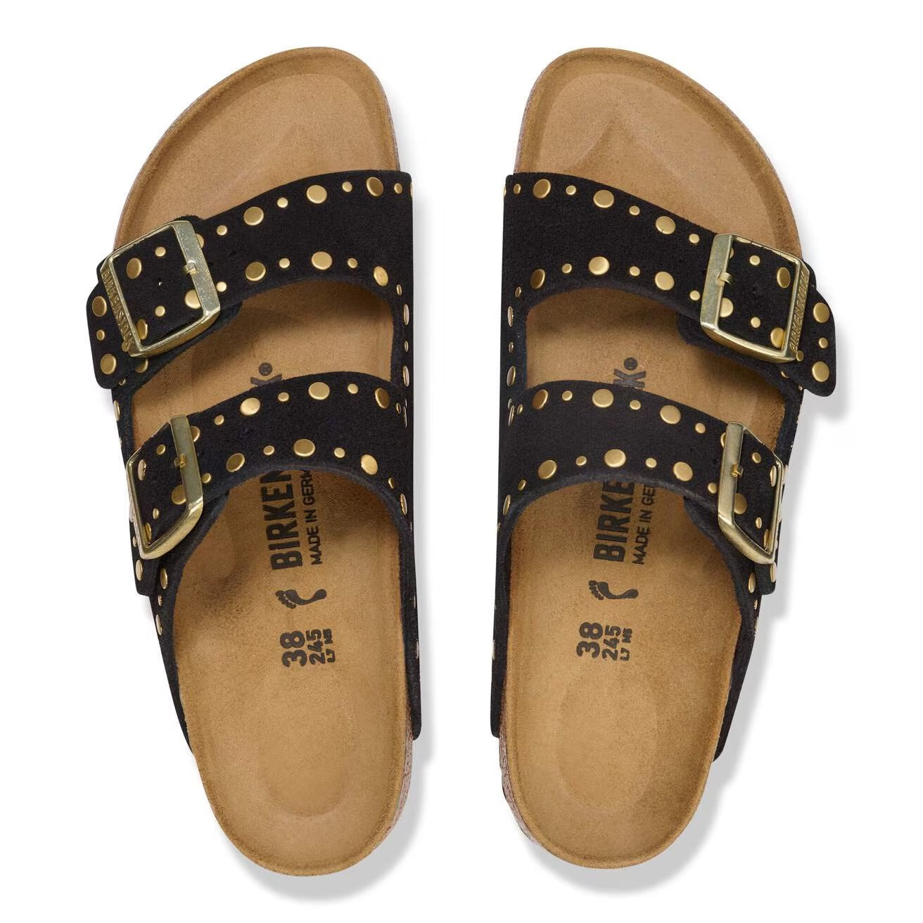 BIRKENSTOCK Ciabatta Donna Arizona Rivet Suede-Black