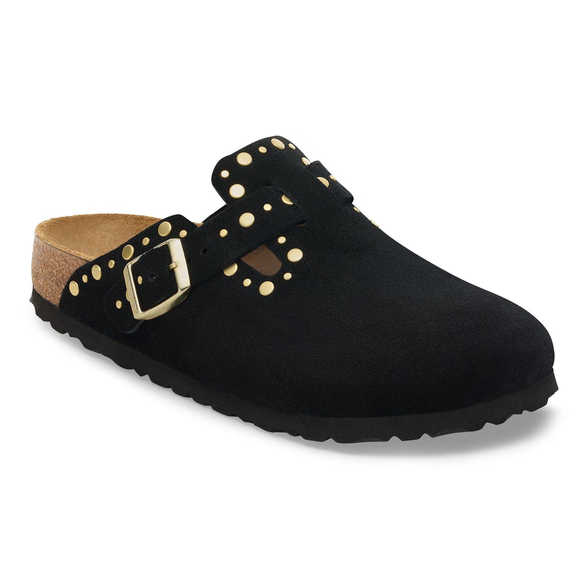 BIRKENSTOCK CIabatta Donna BOSTON RIVET Suede-Black