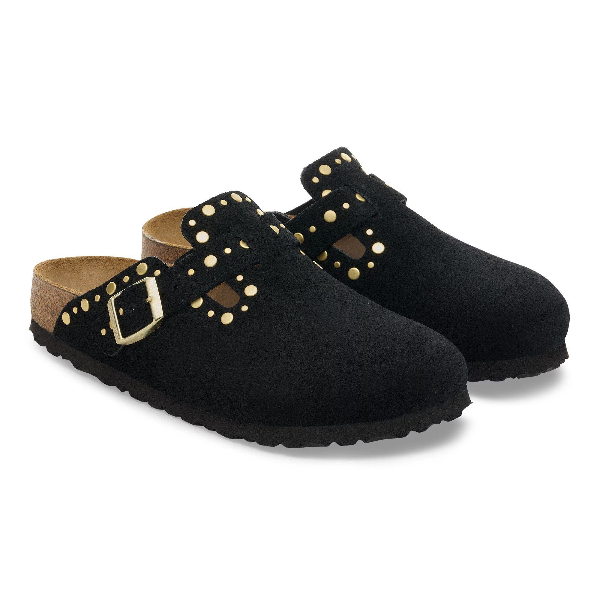 BIRKENSTOCK CIabatta Donna BOSTON RIVET Suede-Black