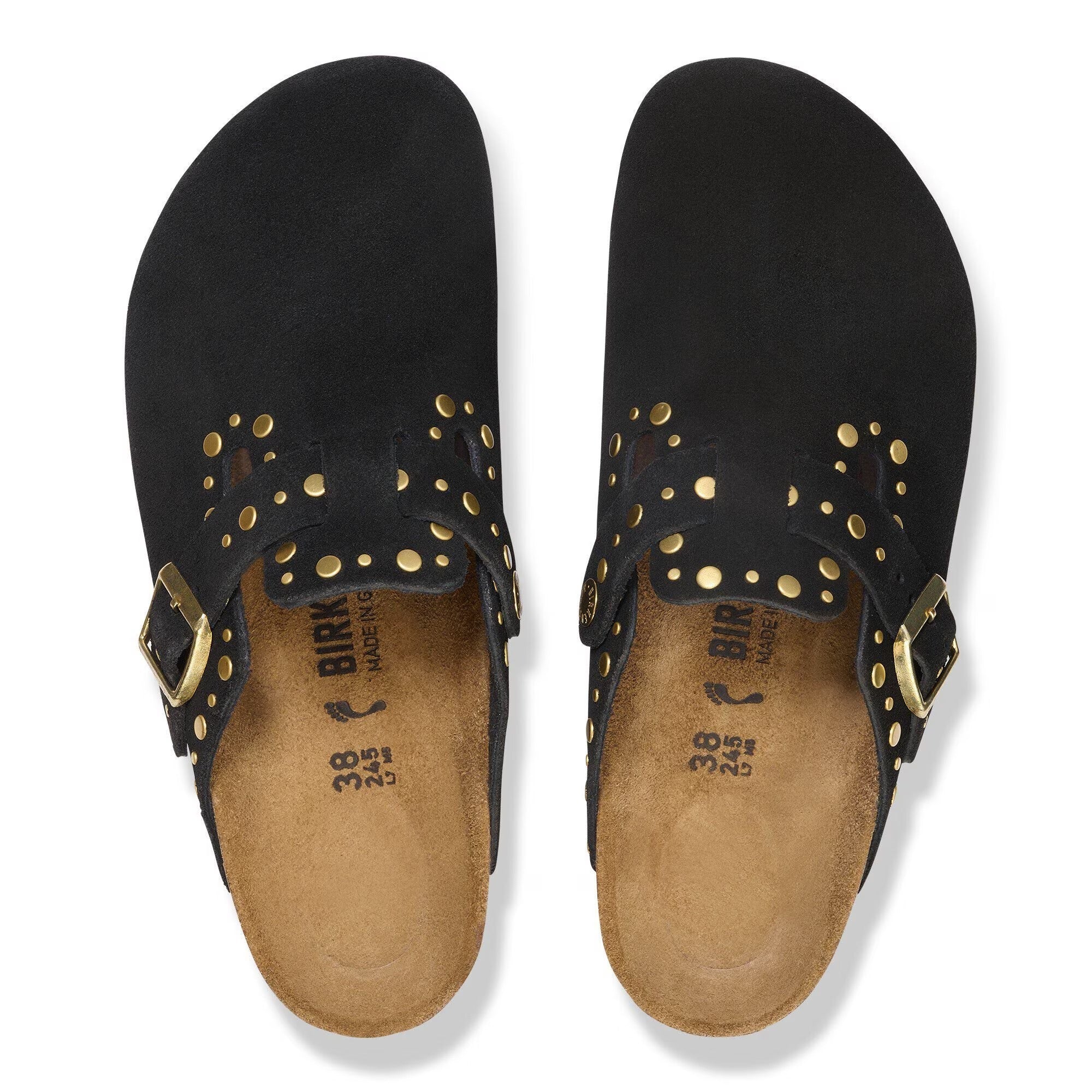 BIRKENSTOCK CIabatta Donna BOSTON RIVET Suede-Black