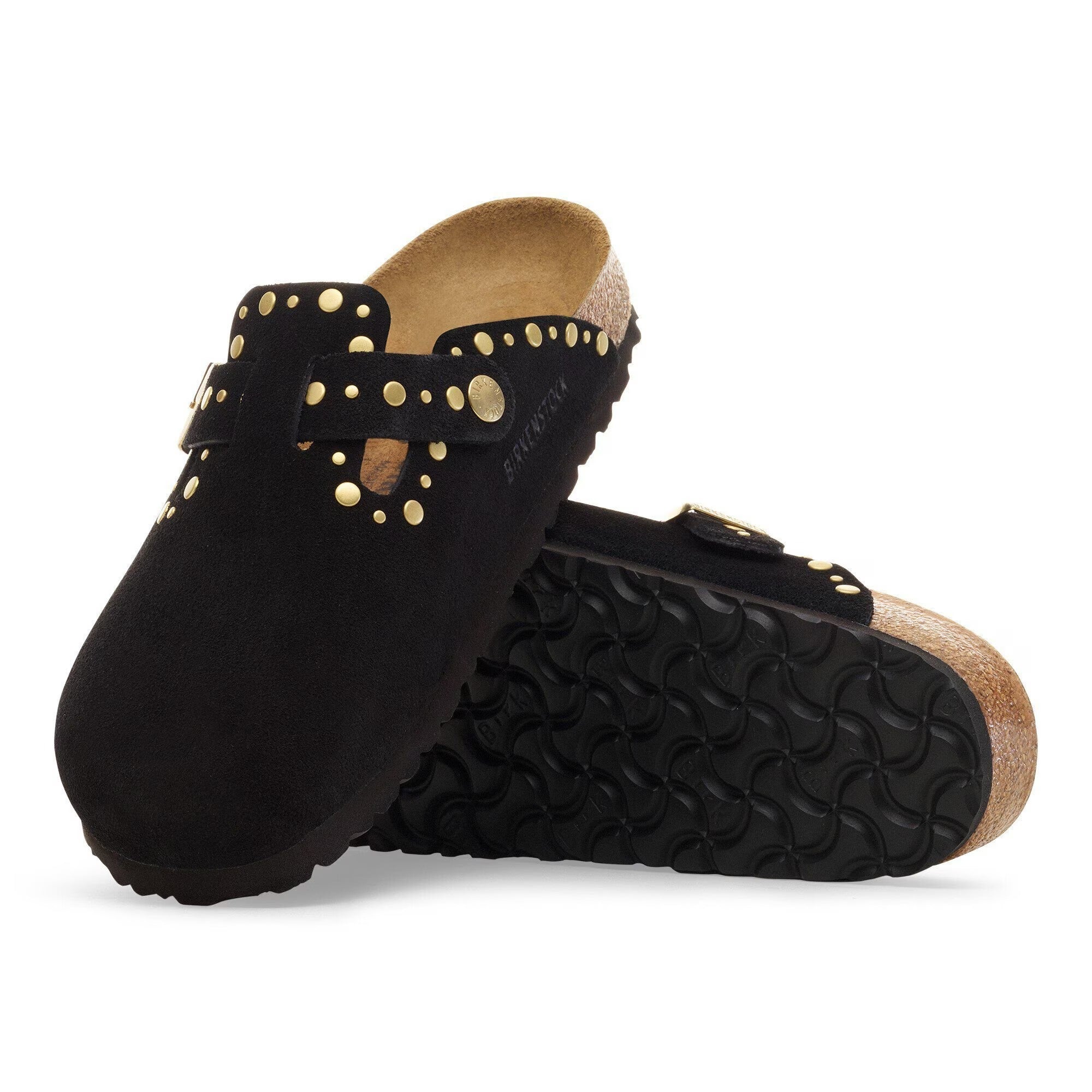 BIRKENSTOCK CIabatta Donna BOSTON RIVET Suede-Black