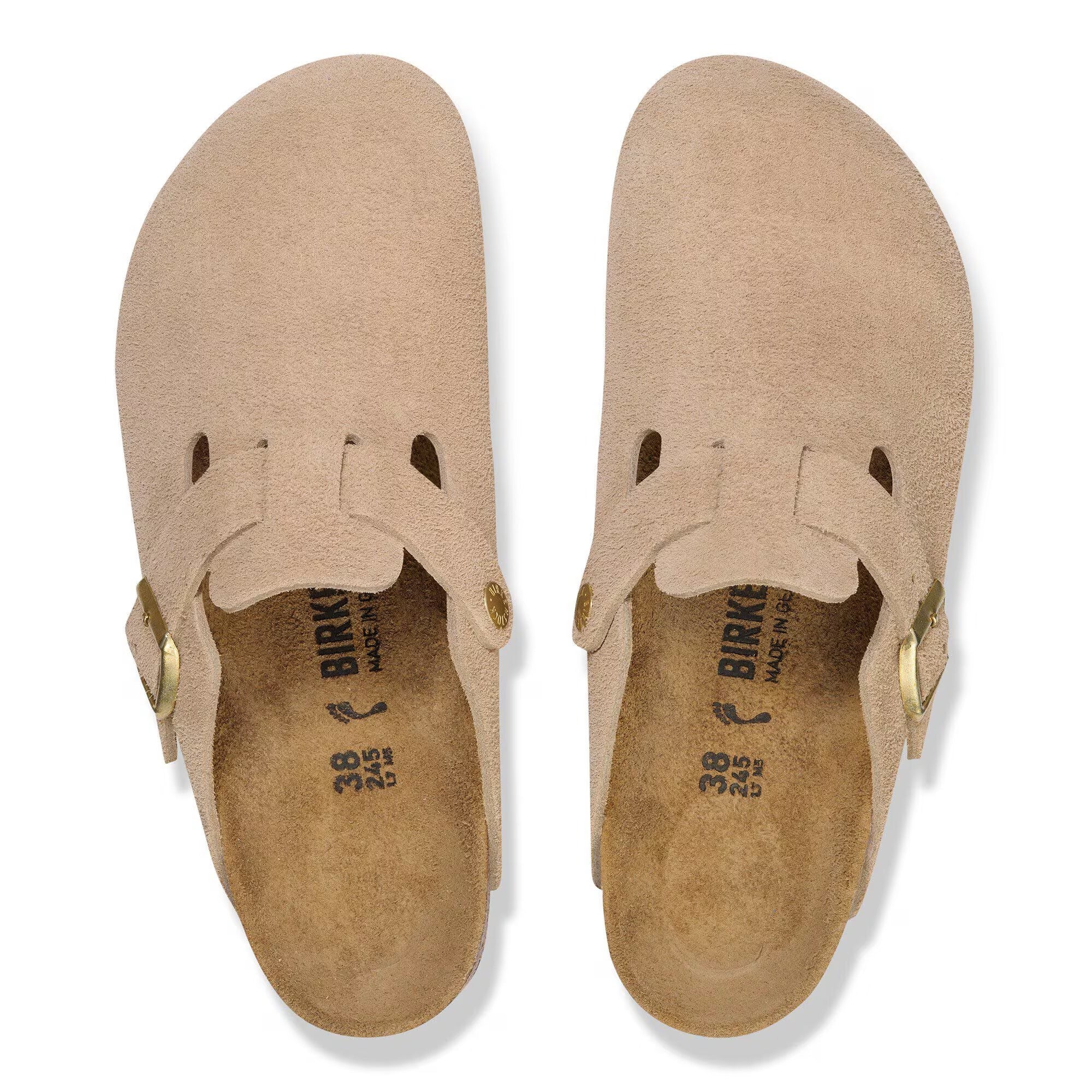 BIRKENSTOCK Ciabatta Donna Boston Suede Leather-Sandcastle