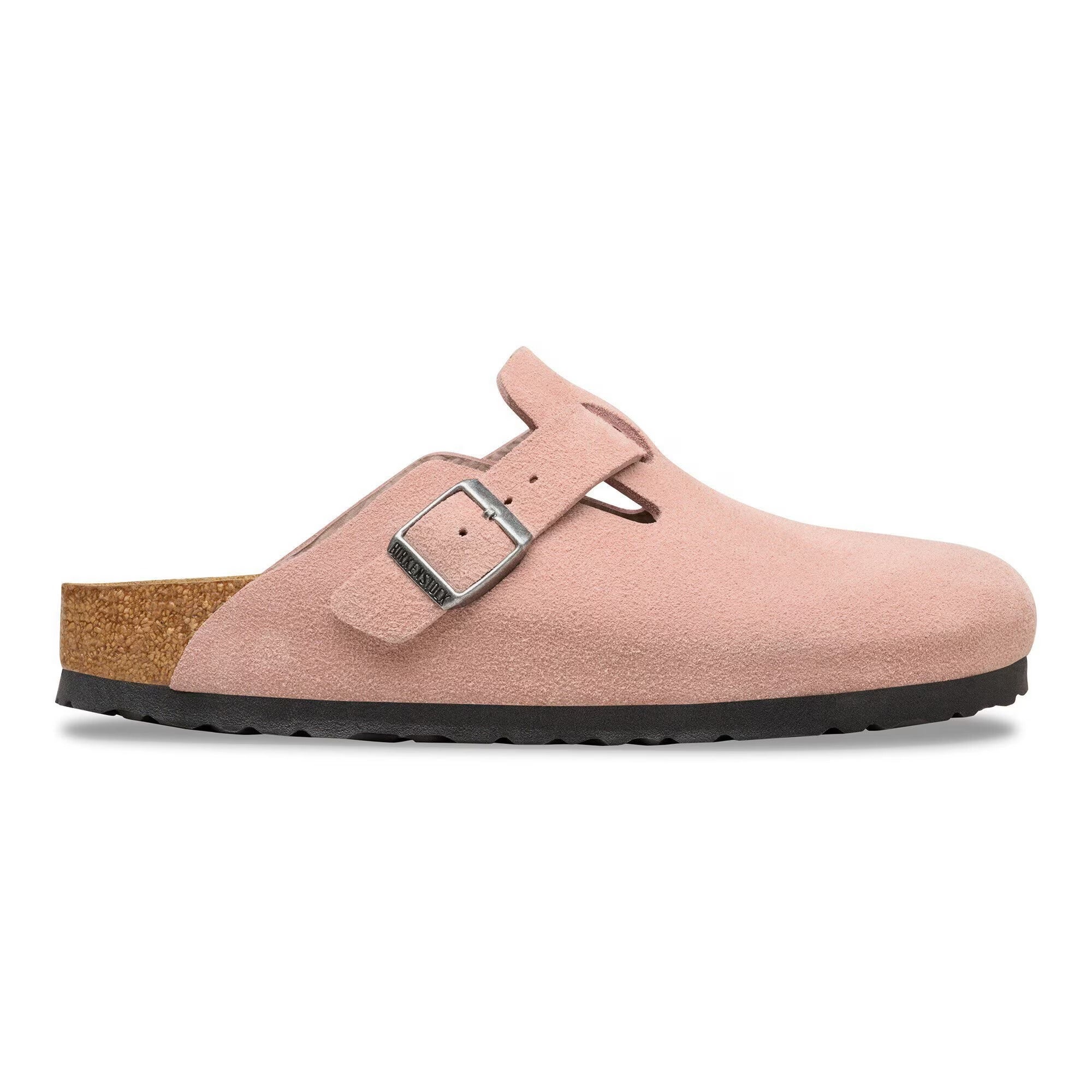 BIRKENSTOCK Ciabatta Donna Boston Suede Leather-Pink Clay