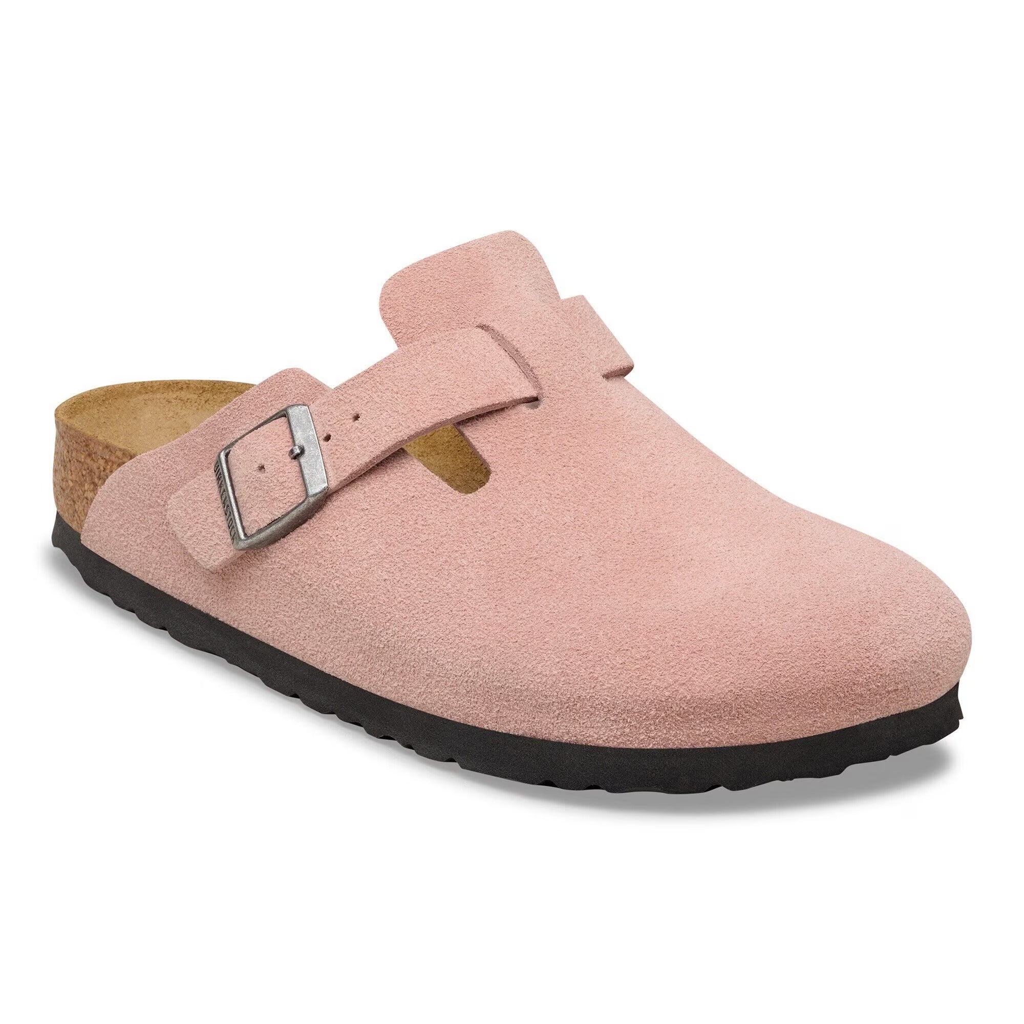 BIRKENSTOCK Ciabatta Donna Boston Suede Leather-Pink Clay
