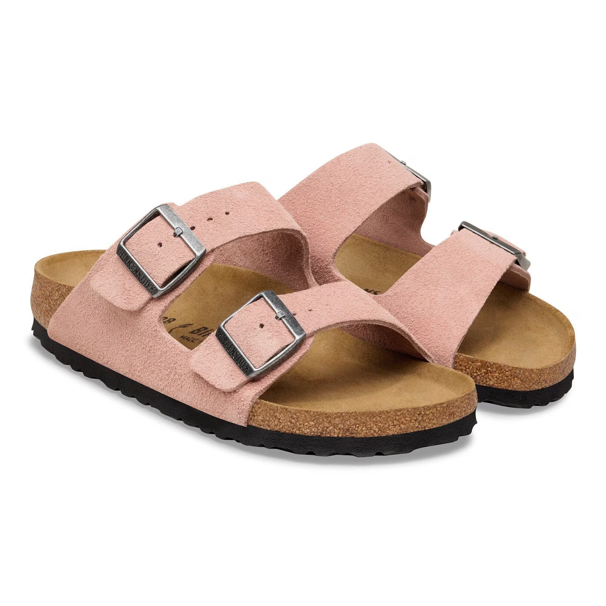 BIRKENSTOCK Ciabatta Donna Arizona Suede Leather-Pink Clay
