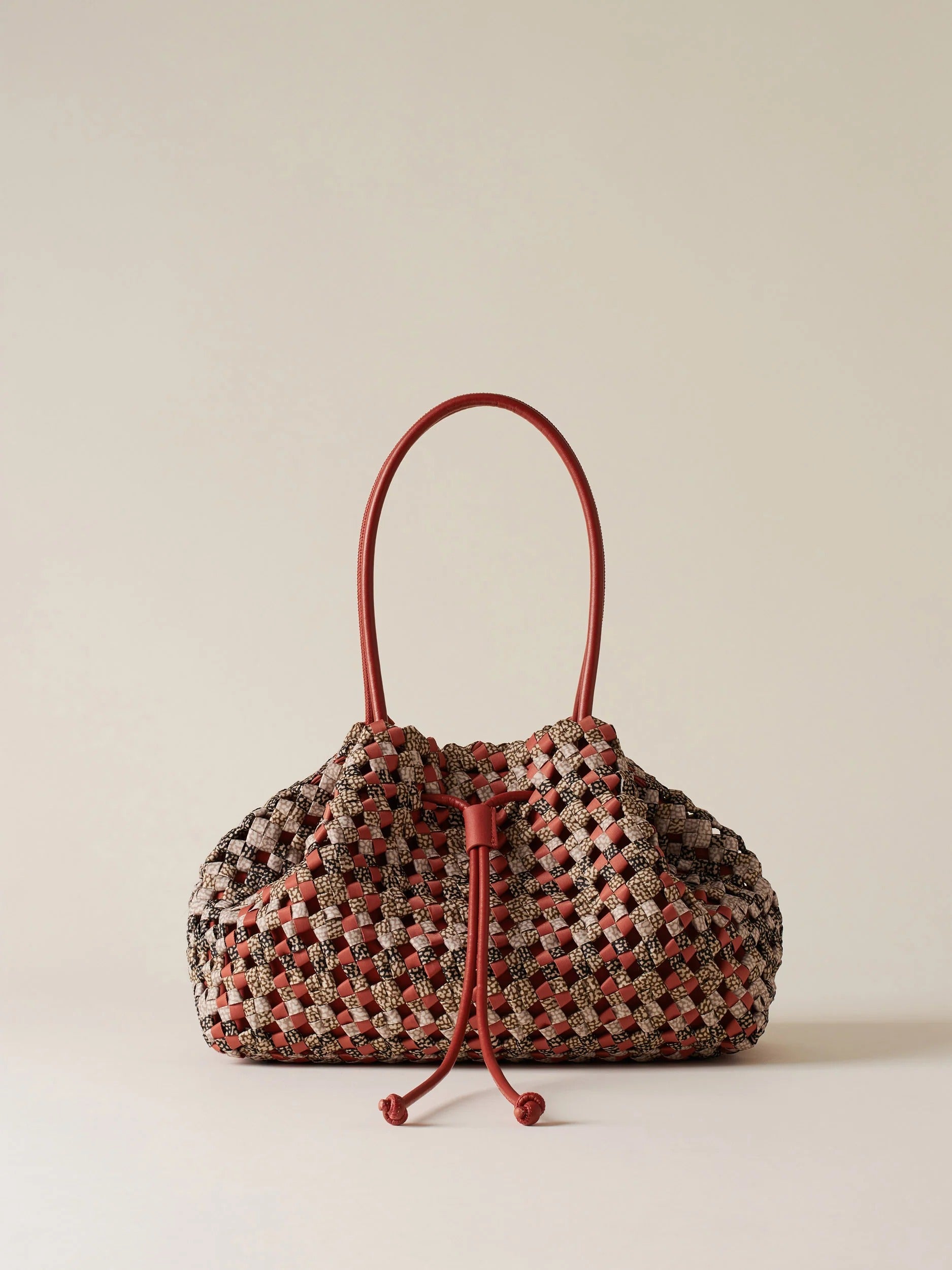 BORBONESE BORSA LA NIDO SHOPPING MEDIUM-Multicolore OP/Red Papaya