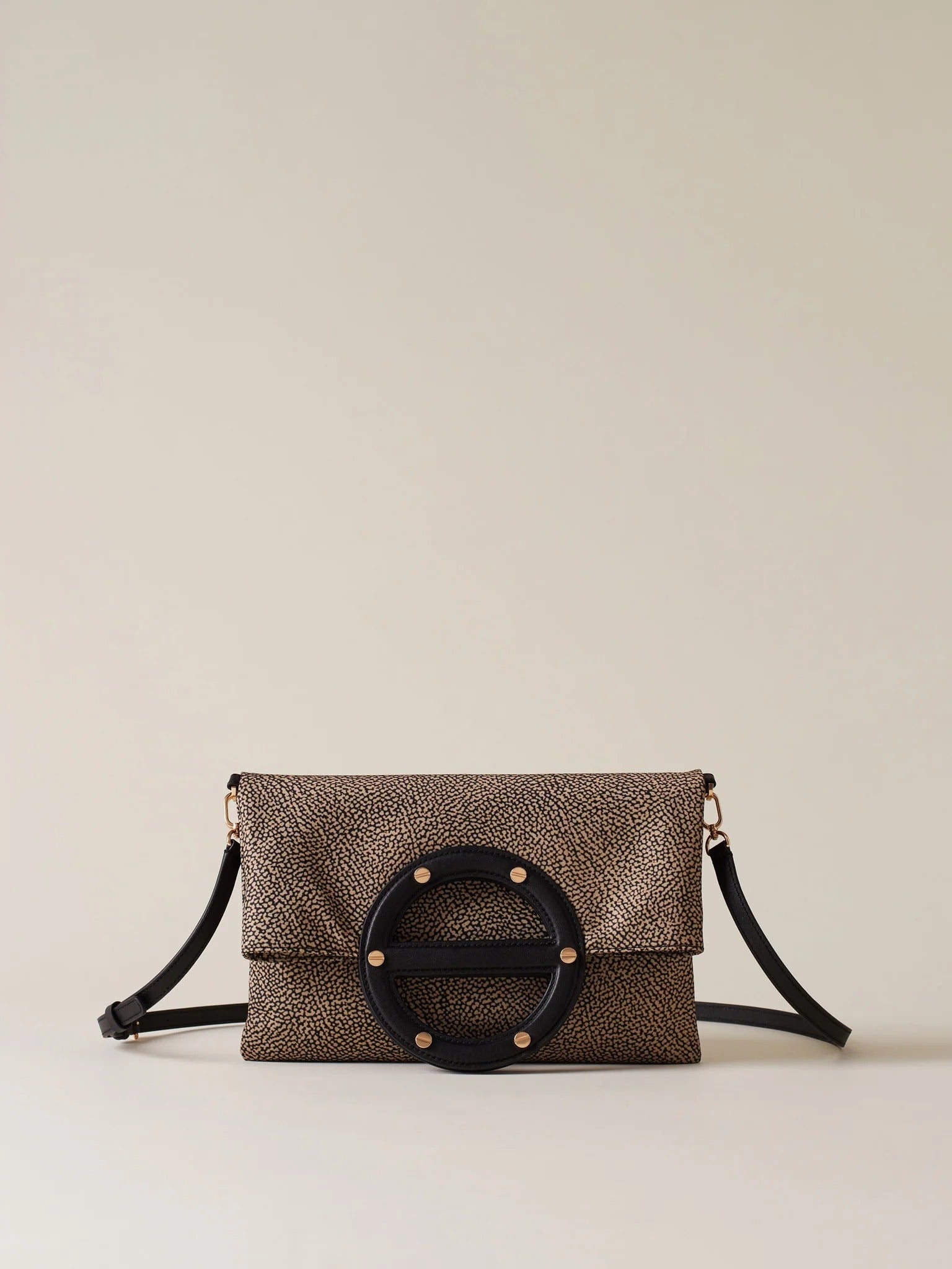 BORBONESE Borsa Tracolla Small VIs a Vis-Op Naturale Nero