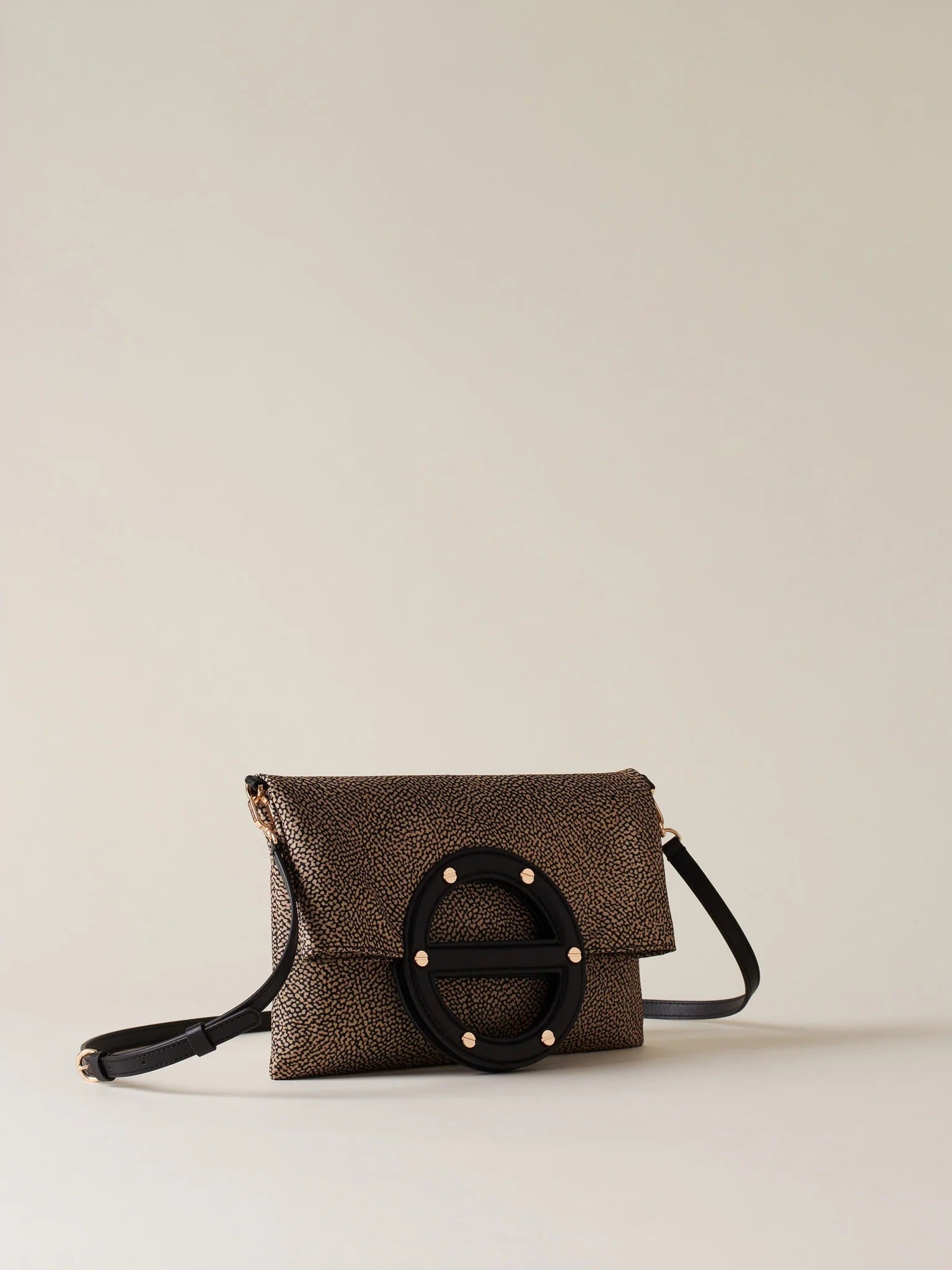 BORBONESE Borsa Tracolla Small VIs a Vis-Op Naturale Nero