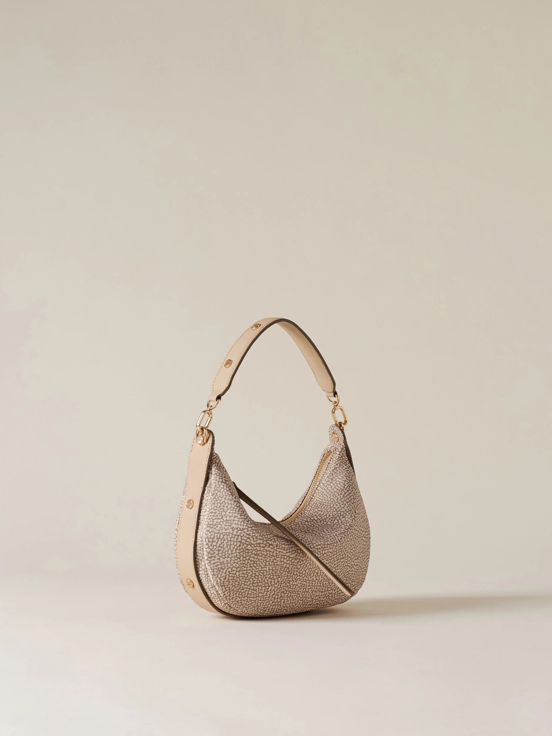 BORBONESE Borsa Hobo Frame Small-Sabbia