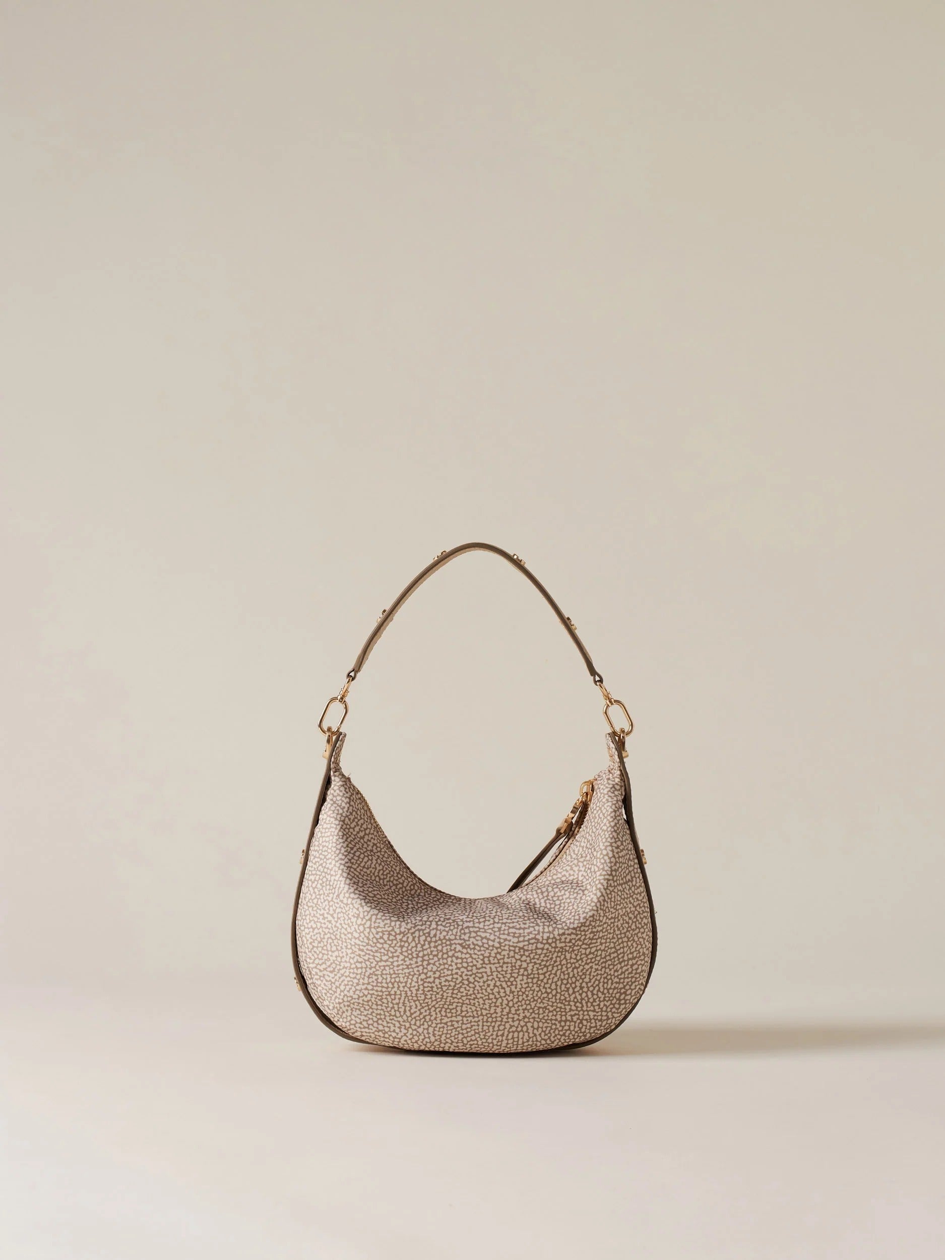BORBONESE Borsa Hobo Frame Small-Sabbia