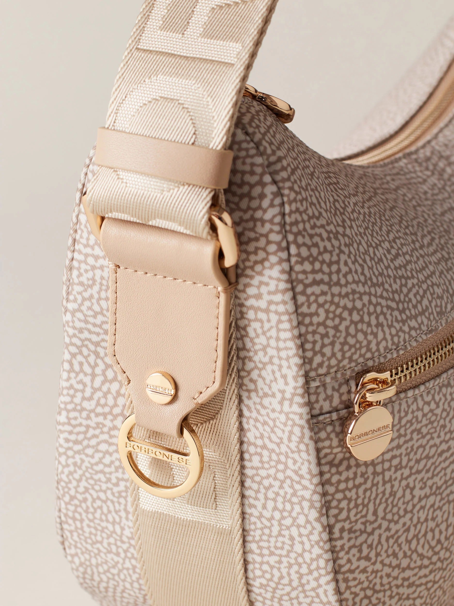 BORBONESE BORSA LUNA SMALL-Sabbia