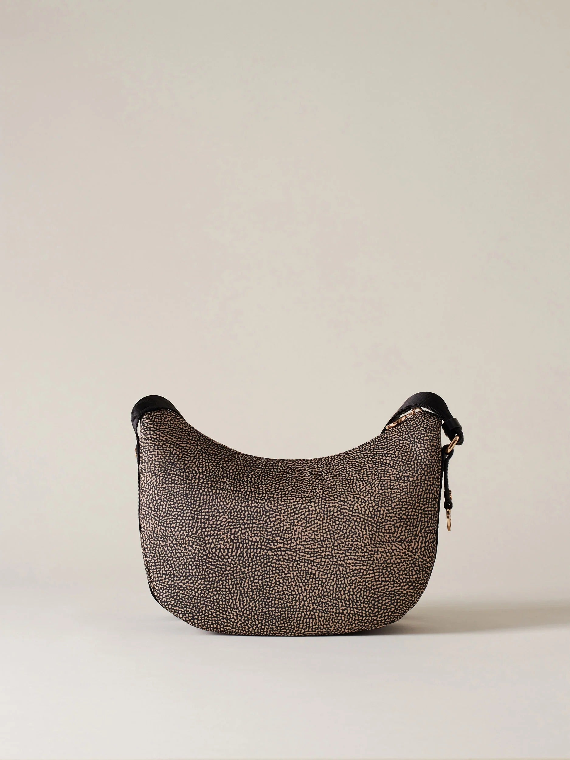 BORBONESE BORSA LUNA SMALL-Op Naturale/Nero