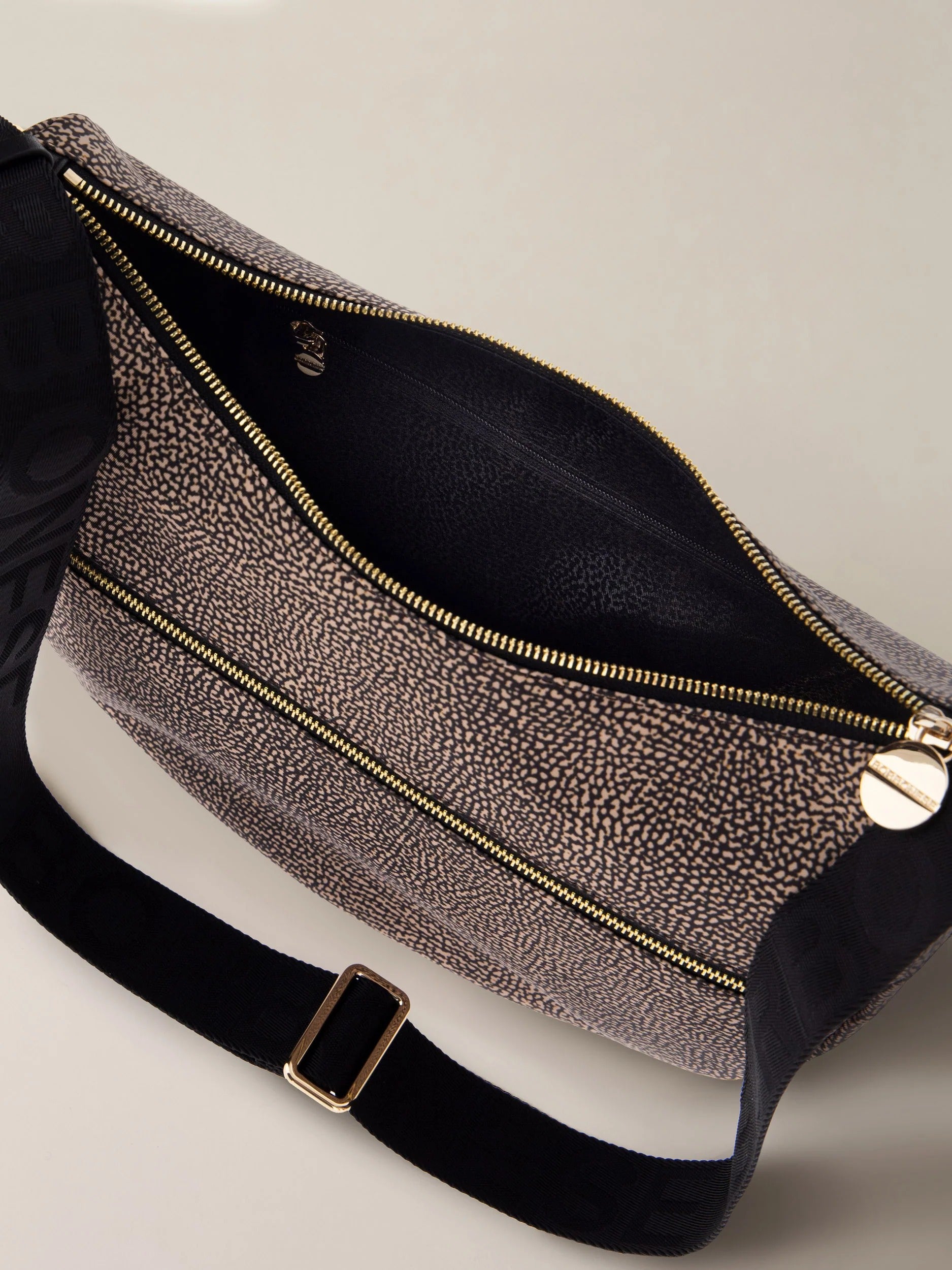 BORBONESE BORSA LUNA SMALL-Op Naturale/Nero